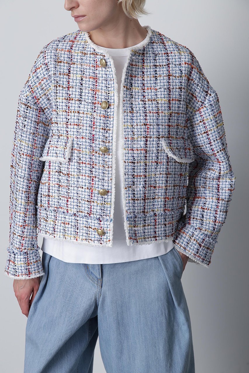 【ヒューエルミュージアム/hueLe Museum】の【STUMBLY】Tweed/Denim Combi JK 人気、トレンドファッション・服の通販 founy(ファニー) 　ファッション　Fashion　レディースファッション　Fashion for Women　アウター　Coat / Outerwear Collection　レディースジャケット・軽アウター　Jackets　2025年　2025　2025-2026秋冬・A/W　Autumn/Winter 2025–26 AW25–26　エレガント 上品　Elegant　ジャケット　Jacket, Outerwear　ツイード　Twill, Twill Weave　デニム　Denim, Jeans Material　ミックス　Mix, Mixed Style　リメイク　Remake, Reconstructed　A/W・秋冬　Autumn/Winter　other-6|ID: prp329100004640182 ipo3291000000033450353