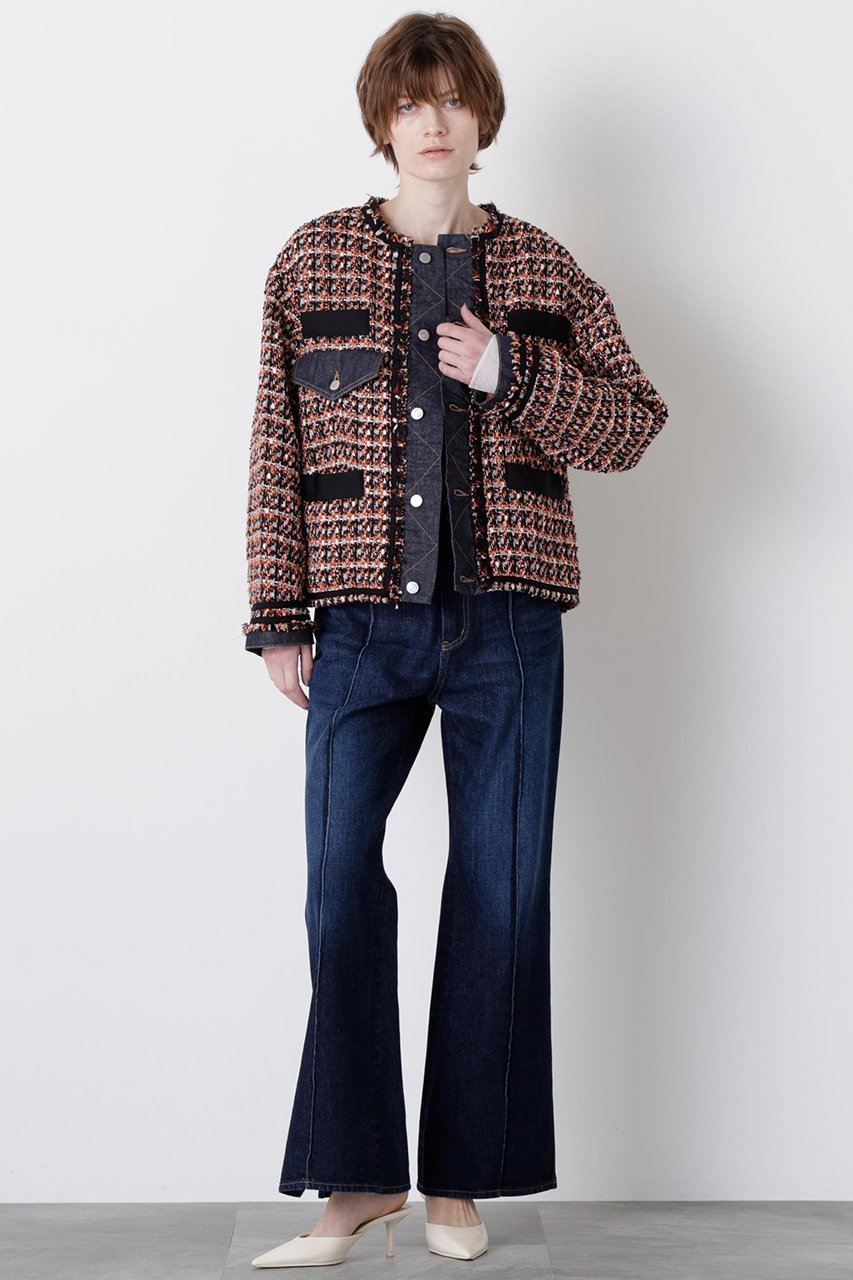 【ヒューエルミュージアム/hueLe Museum】の【STUMBLY】Tweed/Denim Combi JK 人気、トレンドファッション・服の通販 founy(ファニー) 　ファッション　Fashion　レディースファッション　Fashion for Women　アウター　Coat / Outerwear Collection　レディースジャケット・軽アウター　Jackets　2025年　2025　2025-2026秋冬・A/W　Autumn/Winter 2025–26 AW25–26　エレガント 上品　Elegant　ジャケット　Jacket, Outerwear　ツイード　Twill, Twill Weave　デニム　Denim, Jeans Material　バランス　Balance, Style Balance　ミックス　Mix, Mixed Style　リメイク　Remake, Reconstructed　A/W・秋冬　Autumn/Winter　other-3|ID: prp329100004640183 ipo3291000000033450359