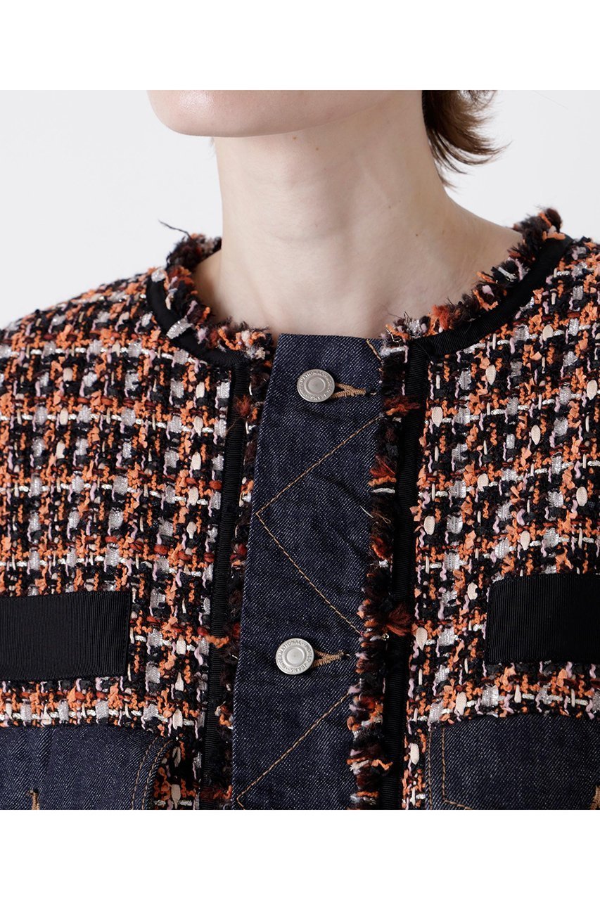 【ヒューエルミュージアム/hueLe Museum】の【STUMBLY】Tweed/Denim Combi JK 人気、トレンドファッション・服の通販 founy(ファニー) 　ファッション　Fashion　レディースファッション　Fashion for Women　アウター　Coat / Outerwear Collection　レディースジャケット・軽アウター　Jackets　2025年　2025　2025-2026秋冬・A/W　Autumn/Winter 2025–26 AW25–26　エレガント 上品　Elegant　ジャケット　Jacket, Outerwear　ツイード　Twill, Twill Weave　デニム　Denim, Jeans Material　バランス　Balance, Style Balance　ミックス　Mix, Mixed Style　リメイク　Remake, Reconstructed　A/W・秋冬　Autumn/Winter　other-7|ID: prp329100004640183 ipo3291000000033450363