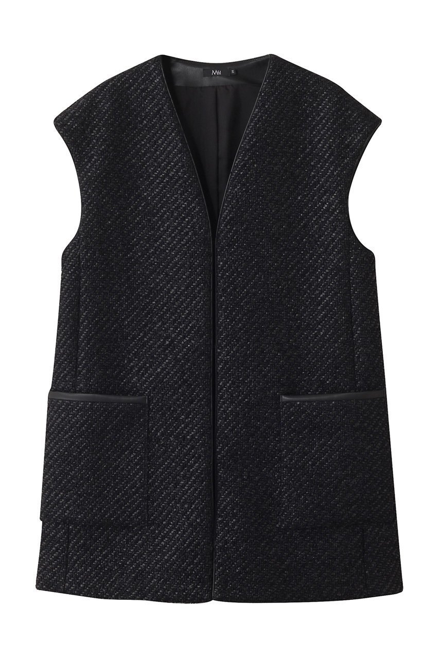 【エムフィル/M Fil】のツイーザー Vネックロングジレ インテリア・キッズ・メンズ・レディースファッション・服の通販 founy(ファニー) 　ファッション　Fashion　レディースファッション　Fashion for Women　アウター　Coat / Outerwear Collection　レディースジャケット・軽アウター　Jackets　2025年　2025　2025-2026秋冬・A/W　Autumn/Winter 2025–26 AW25–26　ジャケット　Jacket, Outerwear　ベスト　Vest, Waistcoat　マニッシュ　Mannish, Boyish　A/W・秋冬　Autumn/Winter　ブラック|ID: prp329100004640184 ipo3291000000033450367