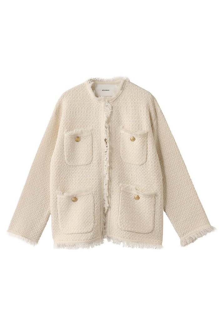 【アダワス/ADAWAS】のTWEED ニットジャケット インテリア・キッズ・メンズ・レディースファッション・服の通販 founy(ファニー) https://founy.com/ ファッション Fashion レディースファッション Fashion for Women アウター Coat / Outerwear Collection レディースジャケット・軽アウター Jackets ブルゾンジャケット・スポーティアウター Blouson Jackets 2025年 2025 2025-2026秋冬・A/W Autumn/Winter 2025–26 AW25–26 ジャケット Jacket, Outerwear ツイード Twill, Twill Weave フリンジ Fringe, Tassel ブルゾン Blouson, Bomber Jacket ミックス Mix, Mixed Style リュクス Luxury, Elegant, High-End, Chic リラックス Relax, Relaxed Fit エレガント 上品 Elegant A/W・秋冬 Autumn/Winter |ID: prp329100004640186 ipo3291000000033450384