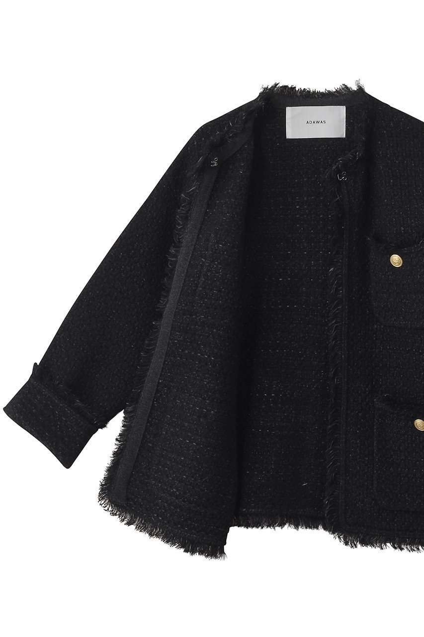 【アダワス/ADAWAS】のTWEED ニットジャケット 人気、トレンドファッション・服の通販 founy(ファニー) 　ファッション　Fashion　レディースファッション　Fashion for Women　アウター　Coat / Outerwear Collection　レディースジャケット・軽アウター　Jackets　ブルゾンジャケット・スポーティアウター　Blouson Jackets　2025年　2025　2025-2026秋冬・A/W　Autumn/Winter 2025–26 AW25–26　ジャケット　Jacket, Outerwear　ツイード　Twill, Twill Weave　フリンジ　Fringe, Tassel　ブルゾン　Blouson, Bomber Jacket　ミックス　Mix, Mixed Style　リュクス　Luxury, Elegant, High-End, Chic　リラックス　Relax, Relaxed Fit　エレガント 上品　Elegant　A/W・秋冬　Autumn/Winter　other-6|ID: prp329100004640186 ipo3291000000033450392