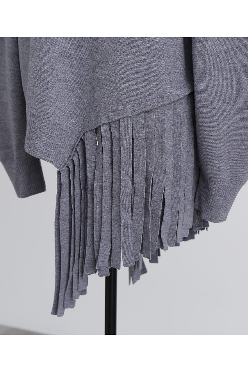 【ヒューエルミュージアム/hueLe Museum】の【hLM】フリンジニット 人気、トレンドファッション・服の通販 founy(ファニー) 　ファッション　Fashion　レディースファッション　Fashion for Women　トップス・カットソー　Cut & Sew Tops　ニット　Knit Tops & Sweaters　カジュアルプルオーバー・ニットトップス　Pullovers & Knit Tops / Casual Pullovers　アシンメトリー　Asymmetrical Style　イタリア　Italy　スウェット / スエット　Sweatshirt, Sweatwear　フリンジ　Fringe, Tassel　other-4|ID: prp329100004640194 ipo3291000000035879611