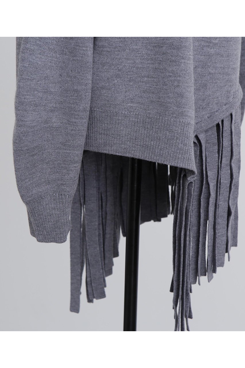 【ヒューエルミュージアム/hueLe Museum】の【hLM】フリンジニット 人気、トレンドファッション・服の通販 founy(ファニー) 　ファッション　Fashion　レディースファッション　Fashion for Women　トップス・カットソー　Cut & Sew Tops　ニット　Knit Tops & Sweaters　カジュアルプルオーバー・ニットトップス　Pullovers & Knit Tops / Casual Pullovers　アシンメトリー　Asymmetrical Style　イタリア　Italy　スウェット / スエット　Sweatshirt, Sweatwear　フリンジ　Fringe, Tassel　other-6|ID: prp329100004640194 ipo3291000000035879613