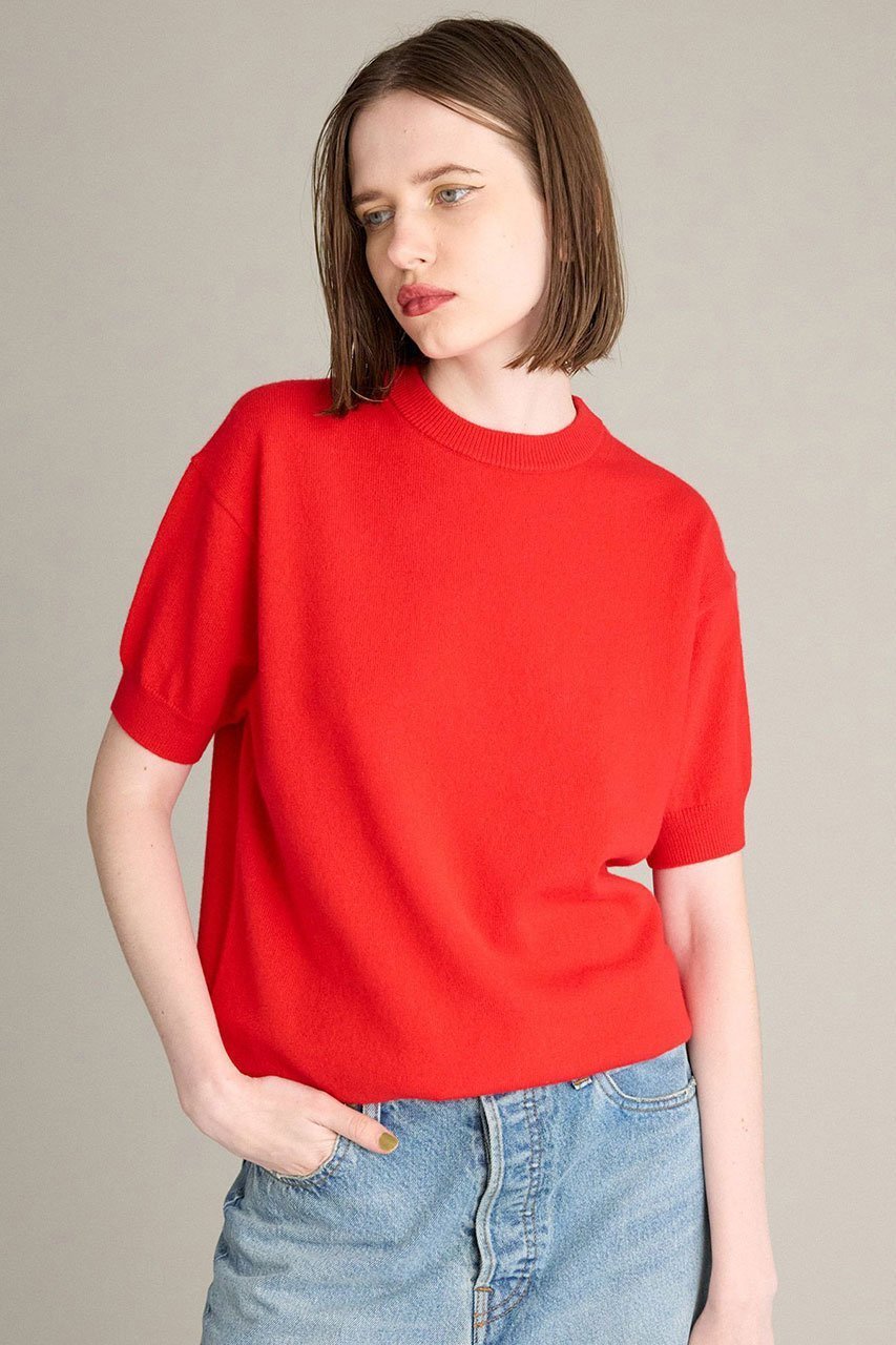 【ブリル/BRILL】のカシミヤハーフスリーブ プルオーバー インテリア・キッズ・メンズ・レディースファッション・服の通販 founy(ファニー) 　ファッション　Fashion　レディースファッション　Fashion for Women　トップス・カットソー　Cut & Sew Tops　ニット　Knit Tops & Sweaters　カジュアルプルオーバー・ニットトップス　Pullovers & Knit Tops / Casual Pullovers　2025年　2025　2025-2026秋冬・A/W　Autumn/Winter 2025–26 AW25–26　イタリア　Italy　シンプル　Simple, Minimal　スリーブ　Sleeve, Long Sleeve / Short Sleeve　ハーフ　Half, Half-Length　秋　Autumn　A/W・秋冬　Autumn/Winter　レッド|ID: prp329100004640195 ipo3291000000033450476