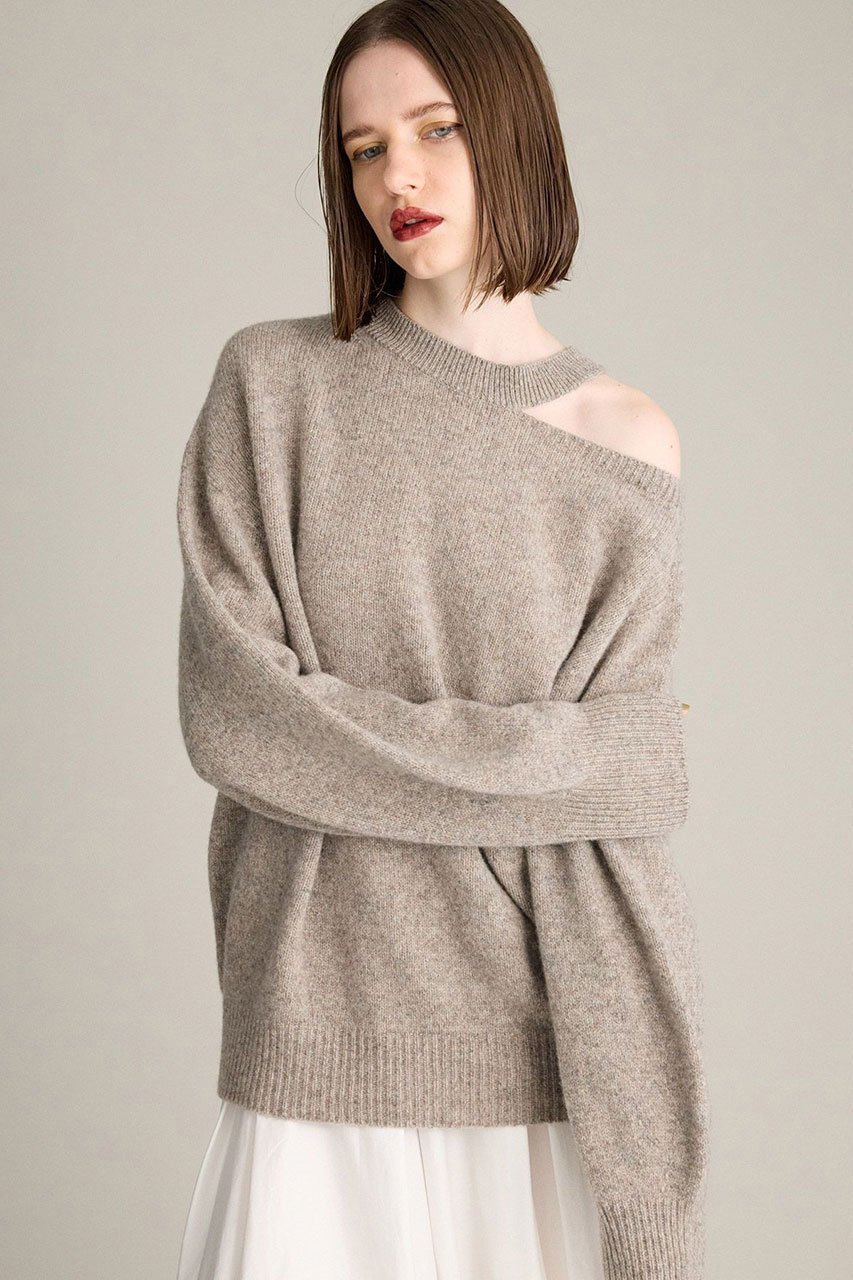 【ブリル/BRILL】のカシミミネックポイントプルオーバーニット インテリア・キッズ・メンズ・レディースファッション・服の通販 founy(ファニー) 　ファッション　Fashion　レディースファッション　Fashion for Women　トップス・カットソー　Cut & Sew Tops　ニット　Knit Tops & Sweaters　カジュアルプルオーバー・ニットトップス　Pullovers & Knit Tops / Casual Pullovers　2025年　2025　2025-2026秋冬・A/W　Autumn/Winter 2025–26 AW25–26　シンプル　Simple, Minimal　スリット　Slit, Slit Detail　パターン　Pattern, Design Print　フィット　Fit, Slim Fit　ホールガーメント　WholeGarment, Seamless Knit　定番　Standard, Basic Item　A/W・秋冬　Autumn/Winter　ライトグレー|ID: prp329100004640196 ipo3291000000033450486