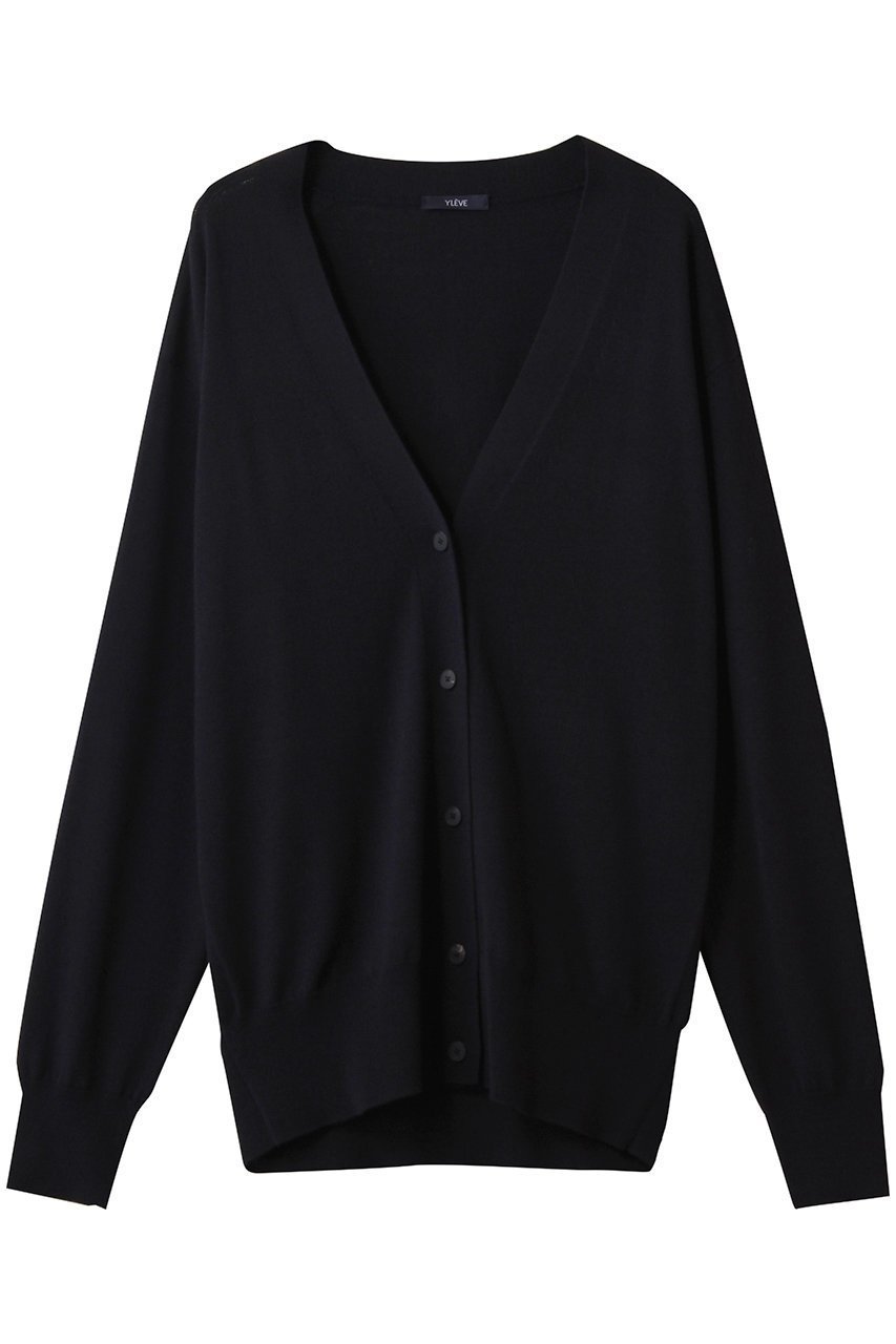 【イレーヴ/YLEVE】のSUPERFINE 120 S ウール ニット カーディガン インテリア・キッズ・メンズ・レディースファッション・服の通販 founy(ファニー) 　ファッション　Fashion　レディースファッション　Fashion for Women　トップス・カットソー　Cut & Sew Tops　ニット　Knit Tops & Sweaters　カーディガン・羽織り　Layered Style Cardigans　2025年　2025　2025-2026秋冬・A/W　Autumn/Winter 2025–26 AW25–26　カーディガン　Cardigan, Knitwear　スリーブ　Sleeve, Long Sleeve / Short Sleeve　ラップ　Wrap, Wrap Design　ロング　Long, Long-Length　定番　Standard, Basic Item　A/W・秋冬　Autumn/Winter　ネイビー|ID: prp329100004640202 ipo3291000000033450540