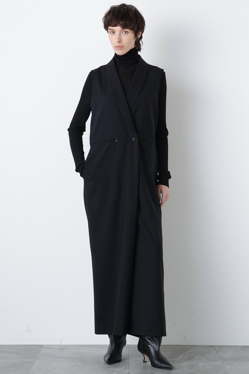 【ヒューエルミュージアム/hueLe Museum】の【hLM】タキシードオールインワン インテリア・キッズ・メンズ・レディースファッション・服の通販 founy(ファニー) ファッション Fashion レディースファッション Fashion for Women ワンピース Dresses オールインワン・ワンピース Dresses and Jumpsuits チュニック Tunic Tops & Dresses パンツ Pants & Trousers ストレッチ Stretch, Stretchy Fabric ダブル Double, Double-Breasted チュニック Tunic, Long Top ラップ Wrap, Wrap Design ロング Long, Long-Length ブラック|ID: prp329100004640210 ipo3291000000034255789