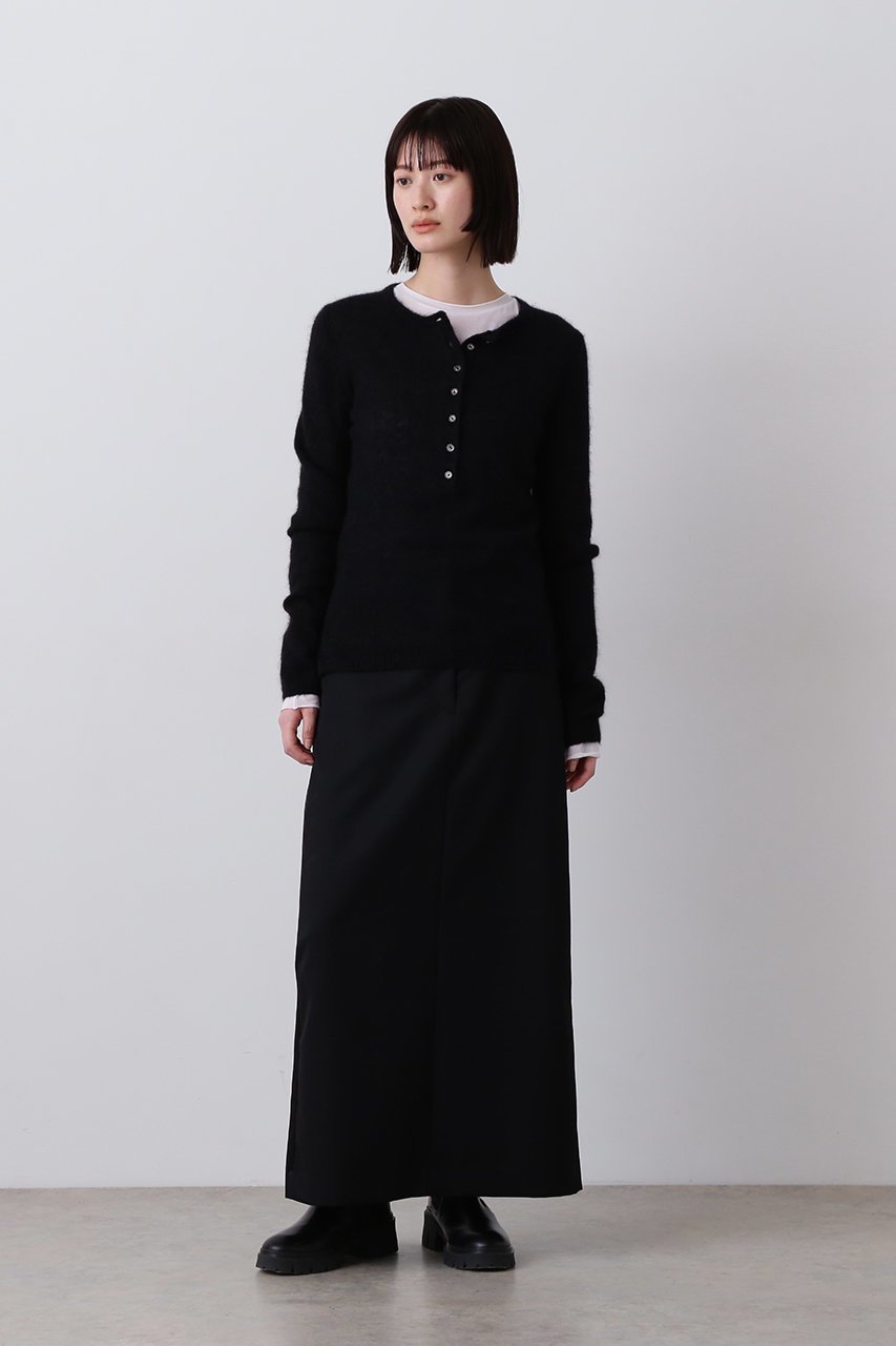 【イレーヴ/YLEVE】のウール モヘヤ ギャバ × ビスコース コットン サテン スカート 人気、トレンドファッション・服の通販 founy(ファニー) 　ファッション　Fashion　レディースファッション　Fashion for Women　スカート　Skirts　ロングスカート　Long Skirts / Maxi & Midi Skirts　2025年　2025　2025-2026秋冬・A/W　Autumn/Winter 2025–26 AW25–26　コンビ　Combo, Combination Style　サテン　Satin, Glossy Fabric　シンプル　Simple, Minimal　スタイリッシュ　Stylish, Fashionable　フロント　Front, Front Design　ロング　Long, Long-Length　A/W・秋冬　Autumn/Winter　other-6|ID: prp329100004640217 ipo3291000000033450710