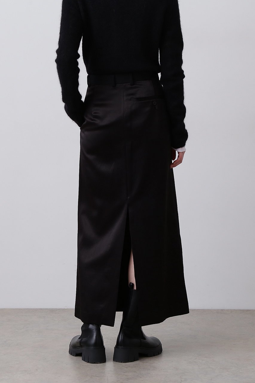 【イレーヴ/YLEVE】のウール モヘヤ ギャバ × ビスコース コットン サテン スカート 人気、トレンドファッション・服の通販 founy(ファニー) 　ファッション　Fashion　レディースファッション　Fashion for Women　スカート　Skirts　ロングスカート　Long Skirts / Maxi & Midi Skirts　2025年　2025　2025-2026秋冬・A/W　Autumn/Winter 2025–26 AW25–26　コンビ　Combo, Combination Style　サテン　Satin, Glossy Fabric　シンプル　Simple, Minimal　スタイリッシュ　Stylish, Fashionable　フロント　Front, Front Design　ロング　Long, Long-Length　A/W・秋冬　Autumn/Winter　other-8|ID: prp329100004640217 ipo3291000000033450712