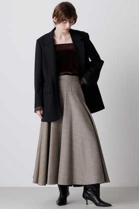 【ヒューエルミュージアム/hueLe Museum】の【hLM】ガンクラブチェックフレアスカート 人気、トレンドファッション・服の通販 founy(ファニー) ファッション Fashion レディースファッション Fashion for Women スカート Skirts Aライン・フレアスカート A-Line & Flared Skirts ロングスカート Long Skirts / Maxi & Midi Skirts クラシック Classic, Timeless Style チェック Check, Plaid, Tartan フレア Flare, Flared モダン Modern, Contemporary ロング Long, Long-Length |ID:prp329100004640218