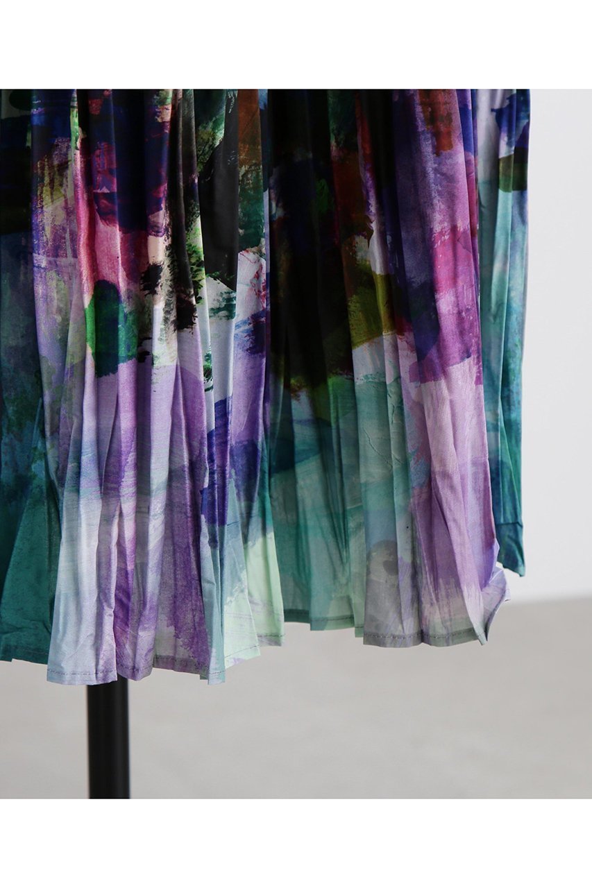 【ヒューエルミュージアム/hueLe Museum】の【STUMBLY】Crushed Art Print Skirt 人気、トレンドファッション・服の通販 founy(ファニー) 　ファッション　Fashion　レディースファッション　Fashion for Women　スカート　Skirts　ロングスカート　Long Skirts / Maxi & Midi Skirts　セットアップ　Set-Up, Coordinated Outfit　タイプライター　Typewriter Fabric, Crisp Cotton　ティアード　Tiered, Tiered Style　プリント　Print, Printed Pattern　プリーツ　Pleats, Pleated　ロング　Long, Long-Length　other-4|ID: prp329100004640222 ipo3291000000035893452