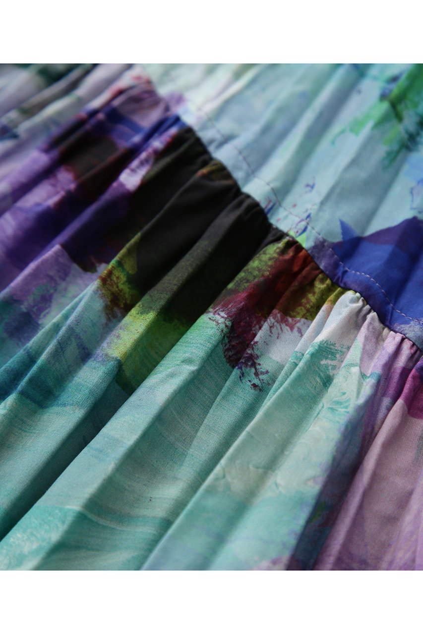 【ヒューエルミュージアム/hueLe Museum】の【STUMBLY】Crushed Art Print Skirt 人気、トレンドファッション・服の通販 founy(ファニー) 　ファッション　Fashion　レディースファッション　Fashion for Women　スカート　Skirts　ロングスカート　Long Skirts / Maxi & Midi Skirts　セットアップ　Set-Up, Coordinated Outfit　タイプライター　Typewriter Fabric, Crisp Cotton　ティアード　Tiered, Tiered Style　プリント　Print, Printed Pattern　プリーツ　Pleats, Pleated　ロング　Long, Long-Length　other-6|ID: prp329100004640222 ipo3291000000035893454