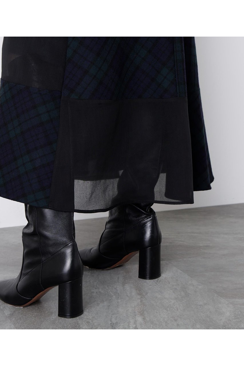 【ヒューエルミュージアム/hueLe Museum】の【STUMBLY】Sheer Combination Pattern Skirt 人気、トレンドファッション・服の通販 founy(ファニー) 　ファッション　Fashion　レディースファッション　Fashion for Women　スカート　Skirts　ロングスカート　Long Skirts / Maxi & Midi Skirts　2025年　2025　2025-2026秋冬・A/W　Autumn/Winter 2025–26 AW25–26　チェック　Check, Plaid, Tartan　パッチワーク　Patchwork, Mixed Fabric　フレア　Flare, Flared　プリント　Print, Printed Pattern　ランダム　Random, Irregular　ロング　Long, Long-Length　エレガント 上品　Elegant　無地　Plain, Solid Color　A/W・秋冬　Autumn/Winter　other-7|ID: prp329100004640223 ipo3291000000033450770