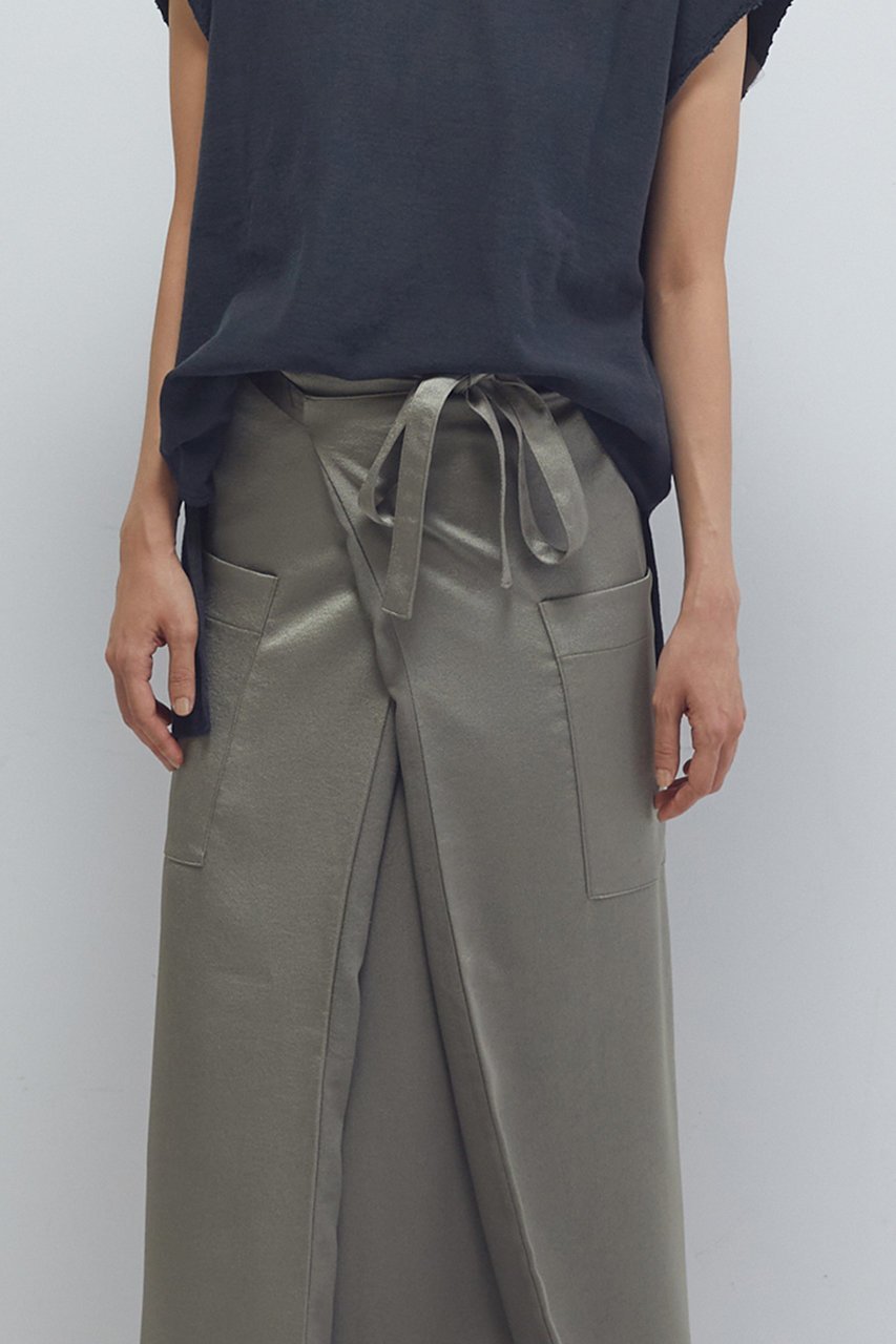 【プルミエ アロンディスモン/1er Arrondissement】の【COGTHEBIGSMOKE】“MINA”ダブルラップスカート 人気、トレンドファッション・服の通販 founy(ファニー) 　ファッション　Fashion　レディースファッション　Fashion for Women　スカート　Skirts　ロングスカート　Long Skirts / Maxi & Midi Skirts　コレクション　Collection, Seasonal Line　サテン　Satin, Glossy Fabric　シンプル　Simple, Minimal　ジョーゼット　Georgette, Semi-Sheer Fabric　タイトスカート　Pencil Skirt, Tight Skirt　トレンド　Trend, Trending Now　ポケット　Pocket, Pocket Detail　ラップ　Wrap, Wrap Design　リアル　Real, Realistic　ロング　Long, Long-Length　ロンドン　London Style, British Inspired　other-2|ID: prp329100004640224 ipo3291000000035417065