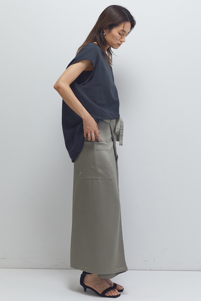 【プルミエ アロンディスモン/1er Arrondissement】の【COGTHEBIGSMOKE】“MINA”ダブルラップスカート 人気、トレンドファッション・服の通販 founy(ファニー) 　ファッション　Fashion　レディースファッション　Fashion for Women　スカート　Skirts　ロングスカート　Long Skirts / Maxi & Midi Skirts　コレクション　Collection, Seasonal Line　サテン　Satin, Glossy Fabric　シンプル　Simple, Minimal　ジョーゼット　Georgette, Semi-Sheer Fabric　タイトスカート　Pencil Skirt, Tight Skirt　トレンド　Trend, Trending Now　ポケット　Pocket, Pocket Detail　ラップ　Wrap, Wrap Design　リアル　Real, Realistic　ロング　Long, Long-Length　ロンドン　London Style, British Inspired　other-4|ID: prp329100004640224 ipo3291000000035417068