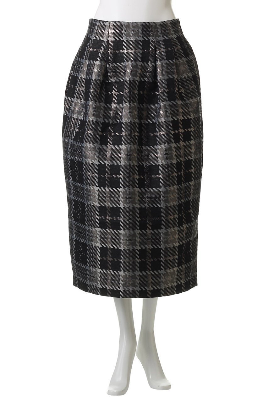 【マリリンムーン/MARILYN MOON】の【SOI-MeME】チェックラメジャガードスカート 人気、トレンドファッション・服の通販 founy(ファニー) 　ファッション　Fashion　レディースファッション　Fashion for Women　スカート　Skirts　おすすめ　Recommended / Our Picks　シンプル　Simple, Minimal　ジャカード／ジャガード　Jacquard, Woven Pattern　ジャケット　Jacket, Outerwear　チェック　Check, Plaid, Tartan　ビスチェ　Bustier, Corset Top　別注　Limited Edition, Custom Order　other-2|ID: prp329100004640226 ipo3291000000035938587