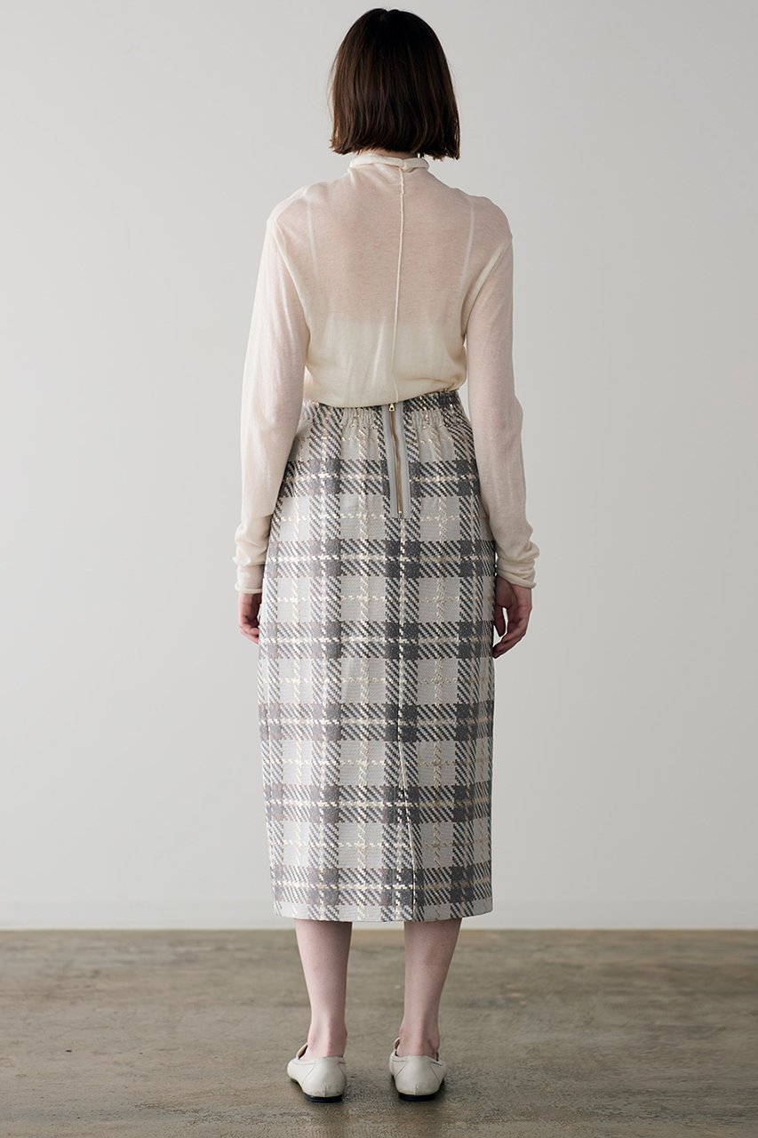 【マリリンムーン/MARILYN MOON】の【SOI-MeME】チェックラメジャガードスカート 人気、トレンドファッション・服の通販 founy(ファニー) 　ファッション　Fashion　レディースファッション　Fashion for Women　スカート　Skirts　おすすめ　Recommended / Our Picks　シンプル　Simple, Minimal　ジャカード／ジャガード　Jacquard, Woven Pattern　ジャケット　Jacket, Outerwear　チェック　Check, Plaid, Tartan　ビスチェ　Bustier, Corset Top　別注　Limited Edition, Custom Order　other-7|ID: prp329100004640226 ipo3291000000035938596