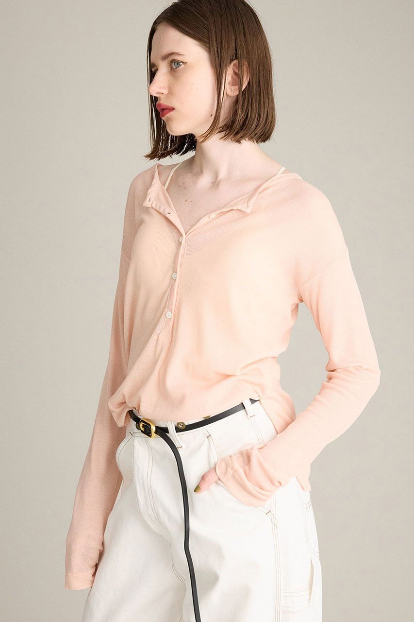 【ブリル/BRILL】の【raspail】BRILL別注ヘンリーネックプルオーバー インテリア・キッズ・メンズ・レディースファッション・服の通販 founy(ファニー) 　ファッション　Fashion　レディースファッション　Fashion for Women　トップス・カットソー　Cut & Sew Tops　シャツ・ブラウス・オフィスカジュアル　Elegant Blouses & Button-Ups　ロングTシャツ・Tシャツ　Longline T-Shirts & Tees　カジュアルプルオーバー・ニットトップス　Pullovers & Knit Tops / Casual Pullovers　カットソー・ベーシックTシャツ　Cut-and-Sewn Tops / Stretch Tees & Basics　2025年　2025　2025-2026秋冬・A/W　Autumn/Winter 2025–26 AW25–26　スリーブ　Sleeve, Long Sleeve / Short Sleeve　ロング　Long, Long-Length　別注　Limited Edition, Custom Order　A/W・秋冬　Autumn/Winter　ベビーピンク|ID: prp329100004640932 ipo3291000000033462688