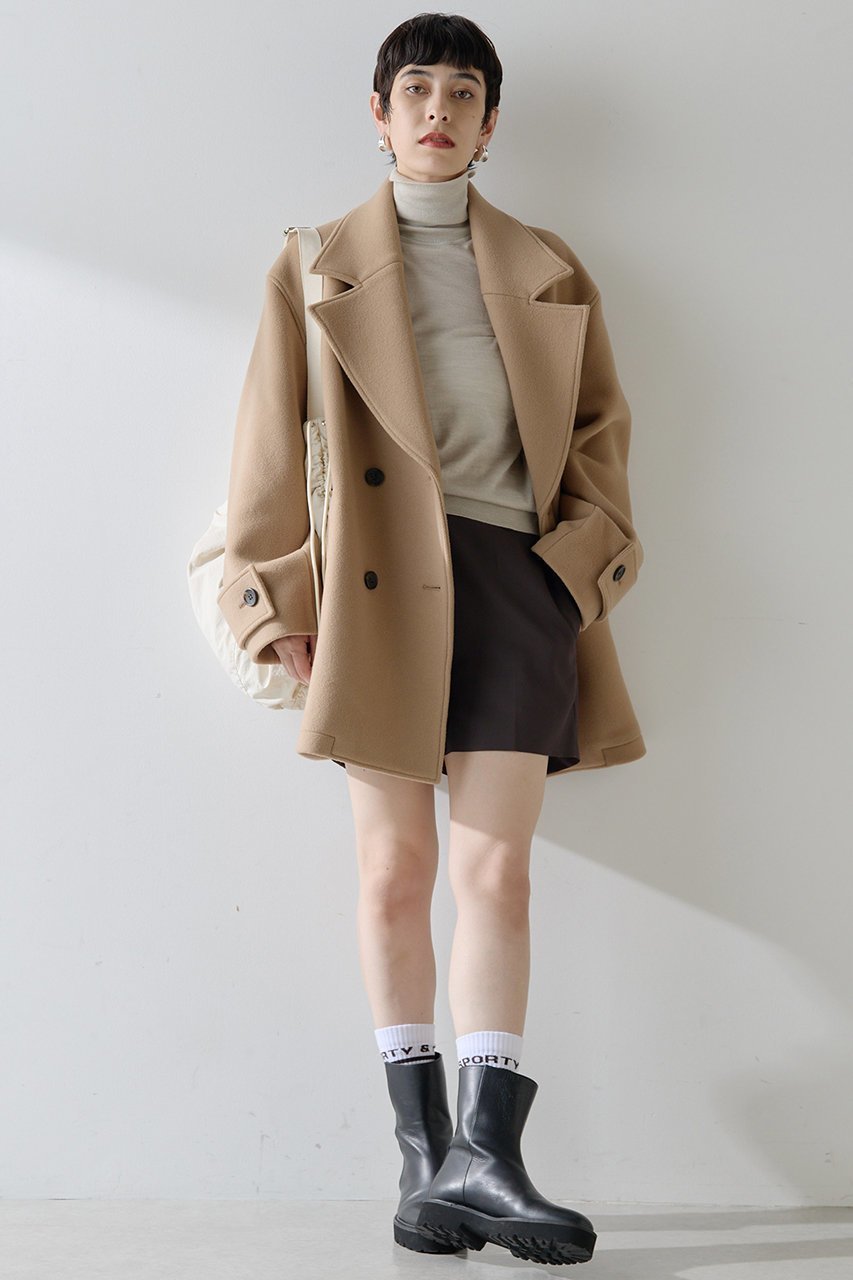 【ウィムガゼット/Whim Gazette】の【THE PAUSE】ミドルP コート 人気、トレンドファッション・服の通販 founy(ファニー) 　ファッション　Fashion　レディースファッション　Fashion for Women　アウター　Coat / Outerwear Collection　コート・ロングコート・ピーコート　Long Coats, Peacoats & More　2025年　2025　2025-2026秋冬・A/W　Autumn/Winter 2025–26 AW25–26　なめらか　Smooth, Silky Texture　イタリア　Italy　ショルダー　Shoulder, Shoulder Strap　ショート　Short, Short Length　ドロップ　Drop Shoulder, Dropped Style　ボトム　Bottoms, Lower Wear　ミドル　Middle Length, Mid Height　エレガント 上品　Elegant　A/W・秋冬　Autumn/Winter　other-2|ID: prp329100004640935 ipo3291000000033462735
