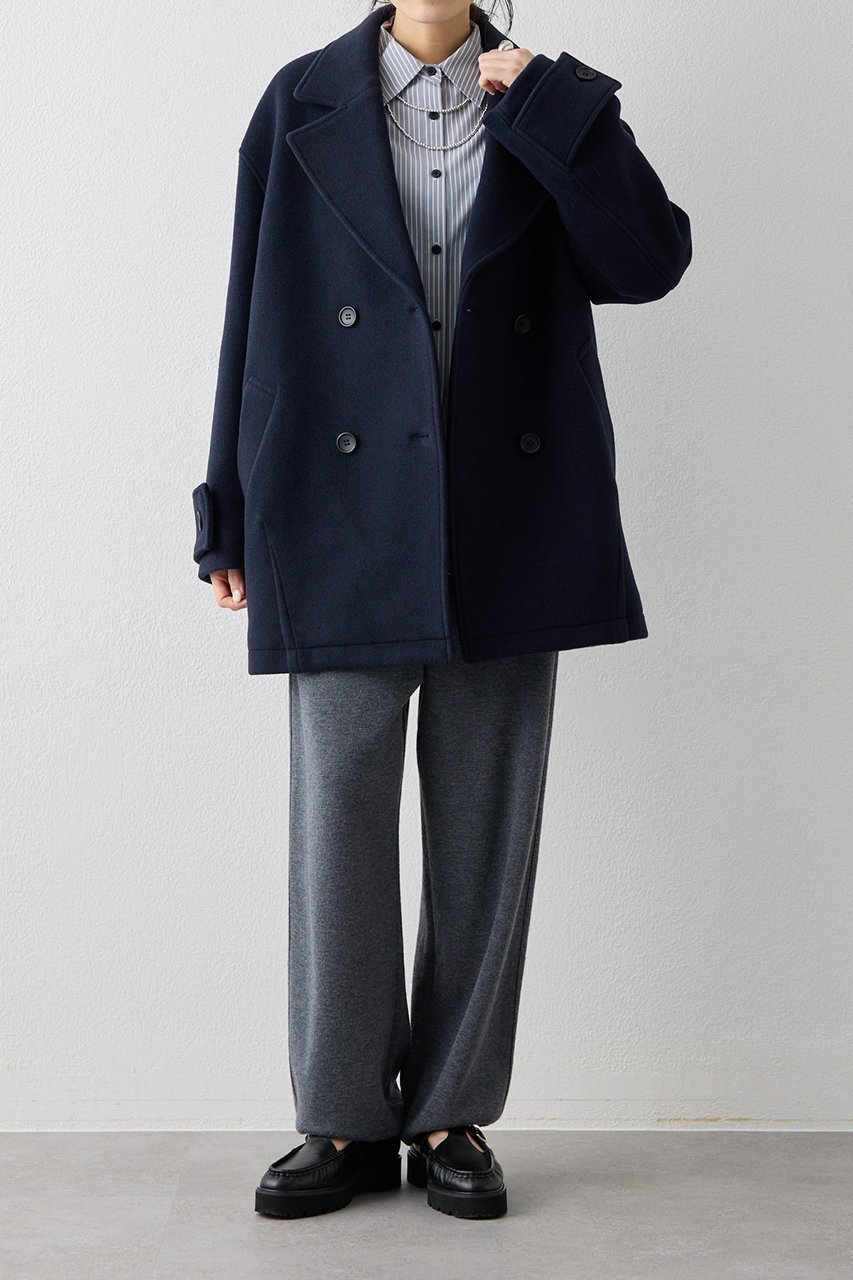 【ウィムガゼット/Whim Gazette】の【THE PAUSE】ミドルP コート 人気、トレンドファッション・服の通販 founy(ファニー) 　ファッション　Fashion　レディースファッション　Fashion for Women　アウター　Coat / Outerwear Collection　コート・ロングコート・ピーコート　Long Coats, Peacoats & More　なめらか　Smooth, Silky Texture　イタリア　Italy　ショルダー　Shoulder, Shoulder Strap　ショート　Short, Short Length　ドロップ　Drop Shoulder, Dropped Style　ボトム　Bottoms, Lower Wear　ミドル　Middle Length, Mid Height　エレガント 上品　Elegant　other-4|ID: prp329100004640935 ipo3291000000035885053