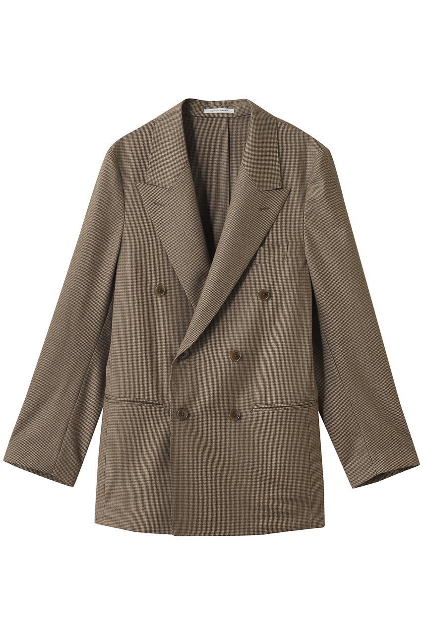 【クチュールドアダム/COUTURE D'ADAM】のガンクラブチェックダブルジャケット インテリア・キッズ・メンズ・レディースファッション・服の通販 founy(ファニー) 　ファッション　Fashion　レディースファッション　Fashion for Women　アウター　Coat / Outerwear Collection　レディースジャケット・軽アウター　Jackets　2025年　2025　2025-2026秋冬・A/W　Autumn/Winter 2025–26 AW25–26　クラシック　Classic, Timeless Style　ジャケット　Jacket, Outerwear　チェック　Check, Plaid, Tartan　ドレス　Dress, One-Piece　ハンド　Hand, Handmade　A/W・秋冬　Autumn/Winter　ベージュ|ID: prp329100004640939 ipo3291000000033462783