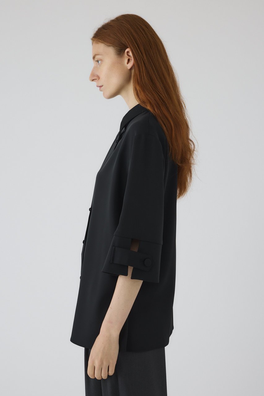 【リムアーク/RIM.ARK】の【8/20 10:00販売開始】Bell-sleeve SH/シャツ 人気、トレンドファッション・服の通販 founy(ファニー) 　ファッション　Fashion　レディースファッション　Fashion for Women　トップス・カットソー　Cut & Sew Tops　シャツ・ブラウス・オフィスカジュアル　Elegant Blouses & Button-Ups　クラシカル　Classical, Vintage-Inspired　サテン　Satin, Glossy Fabric　サマー　Summer, Summer Style　スリット　Slit, Slit Detail　スリーブ　Sleeve, Long Sleeve / Short Sleeve　ダブル　Double, Double-Breasted　バランス　Balance, Style Balance　リラックス　Relax, Relaxed Fit　ロング　Long, Long-Length　新作・新入荷　New Arrivals / New In　other-3|ID: prp329100004641621 ipo3291000000033474047