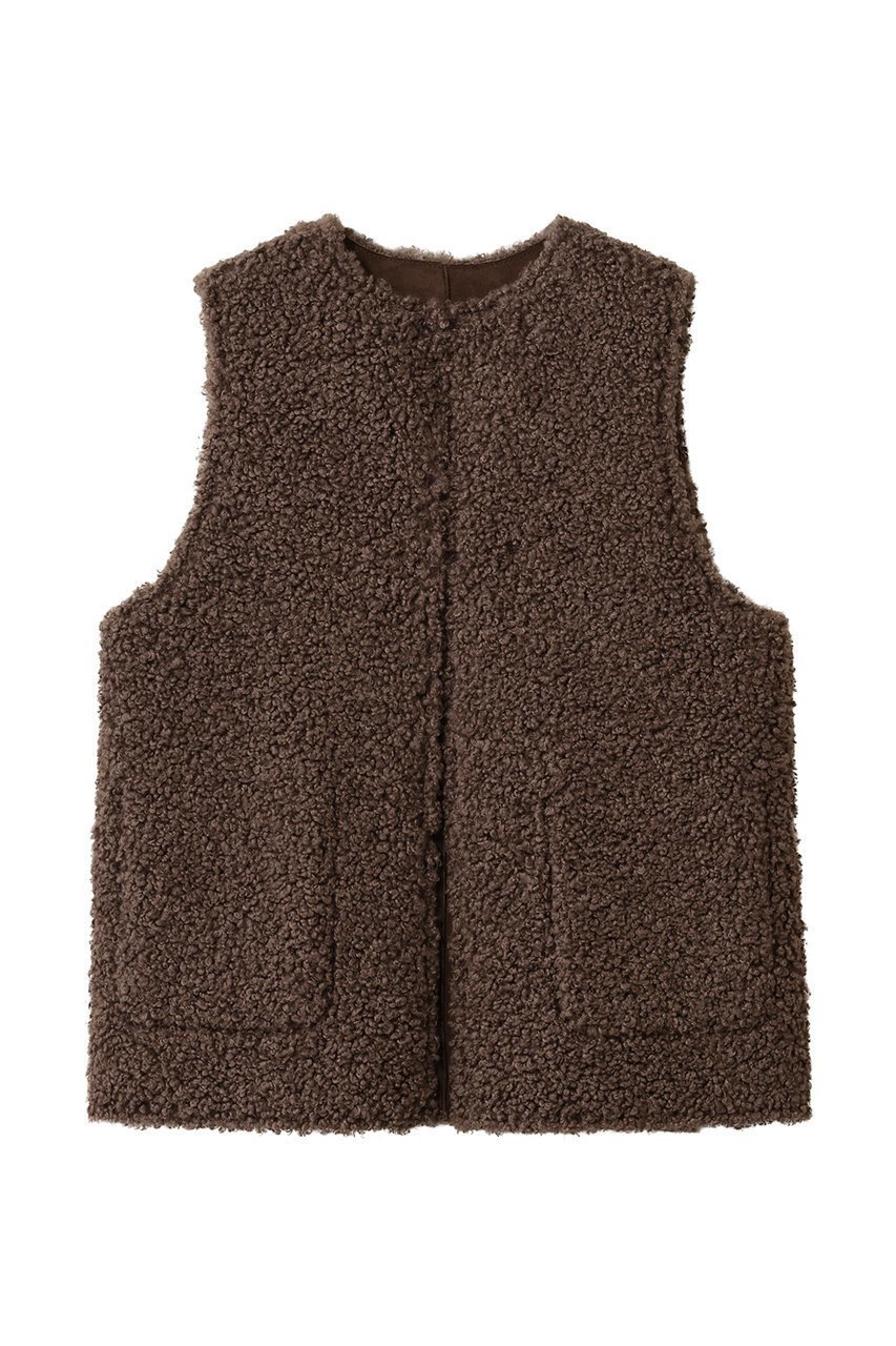 【ハー/HER.】のフェイクファーベスト インテリア・キッズ・メンズ・レディースファッション・服の通販 founy(ファニー) 　ファッション　Fashion　レディースファッション　Fashion for Women　アウター　Coat / Outerwear Collection　レディースジャケット・軽アウター　Jackets　カットソー　Cut and Sewn Top　シンプル　Simple, Minimal　ジャケット　Jacket, Outerwear　ベスト　Vest, Waistcoat　秋　Autumn　ダークブラウン|ID: prp329100004641624 ipo3291000000036126421