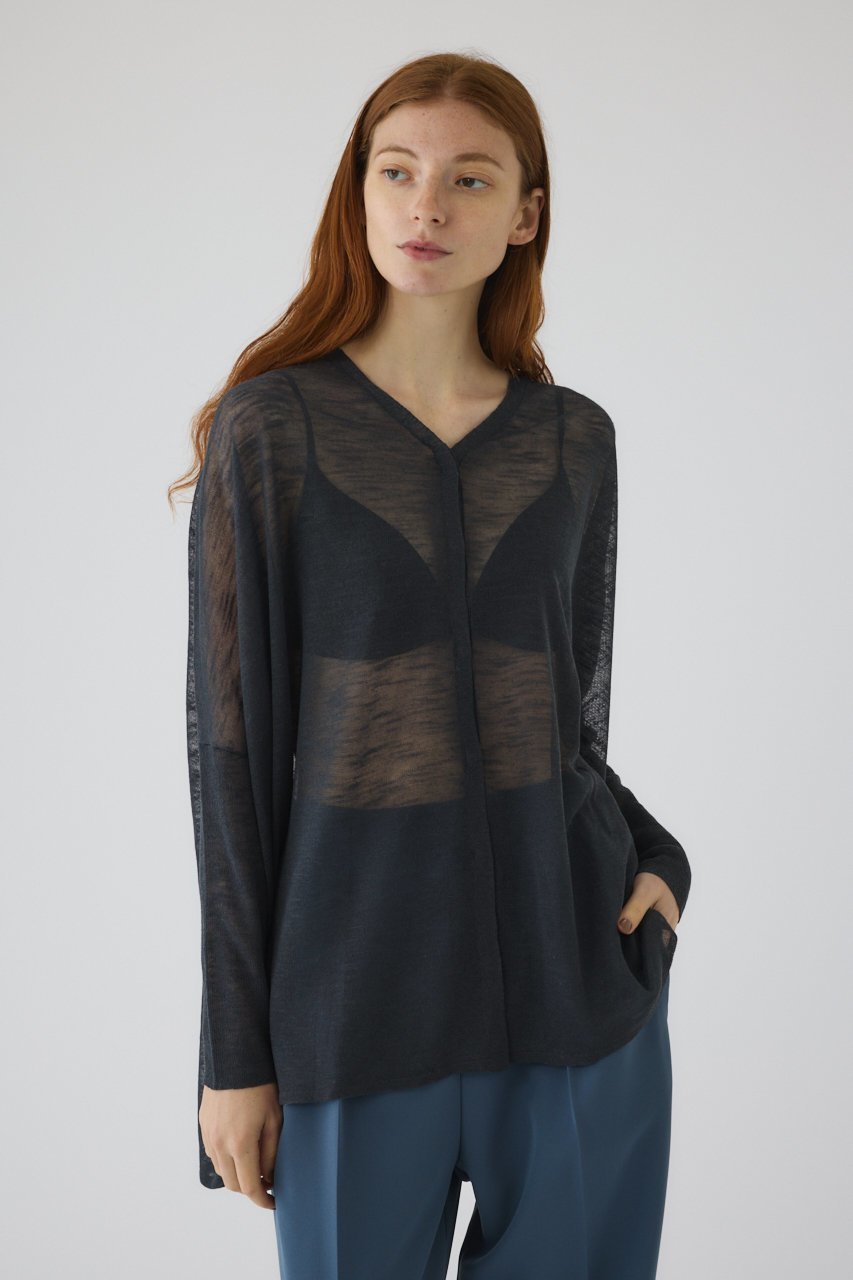 【リムアーク/RIM.ARK】の【8/20 10:00販売開始】Dry touch summer knit C/D/ニットカーディガン インテリア・キッズ・メンズ・レディースファッション・服の通販 founy(ファニー) 　ファッション　Fashion　レディースファッション　Fashion for Women　トップス・カットソー　Cut & Sew Tops　ニット　Knit Tops & Sweaters　カーディガン・羽織り　Layered Style Cardigans　おすすめ　Recommended / Our Picks　カーディガン　Cardigan, Knitwear　リラックス　Relax, Relaxed Fit　ワーク　Workwear, Utility Style　エレガント 上品　Elegant　夏　Summer　新作・新入荷　New Arrivals / New In　旅行　Travel　ブラック|ID: prp329100004641625 ipo3291000000033474084