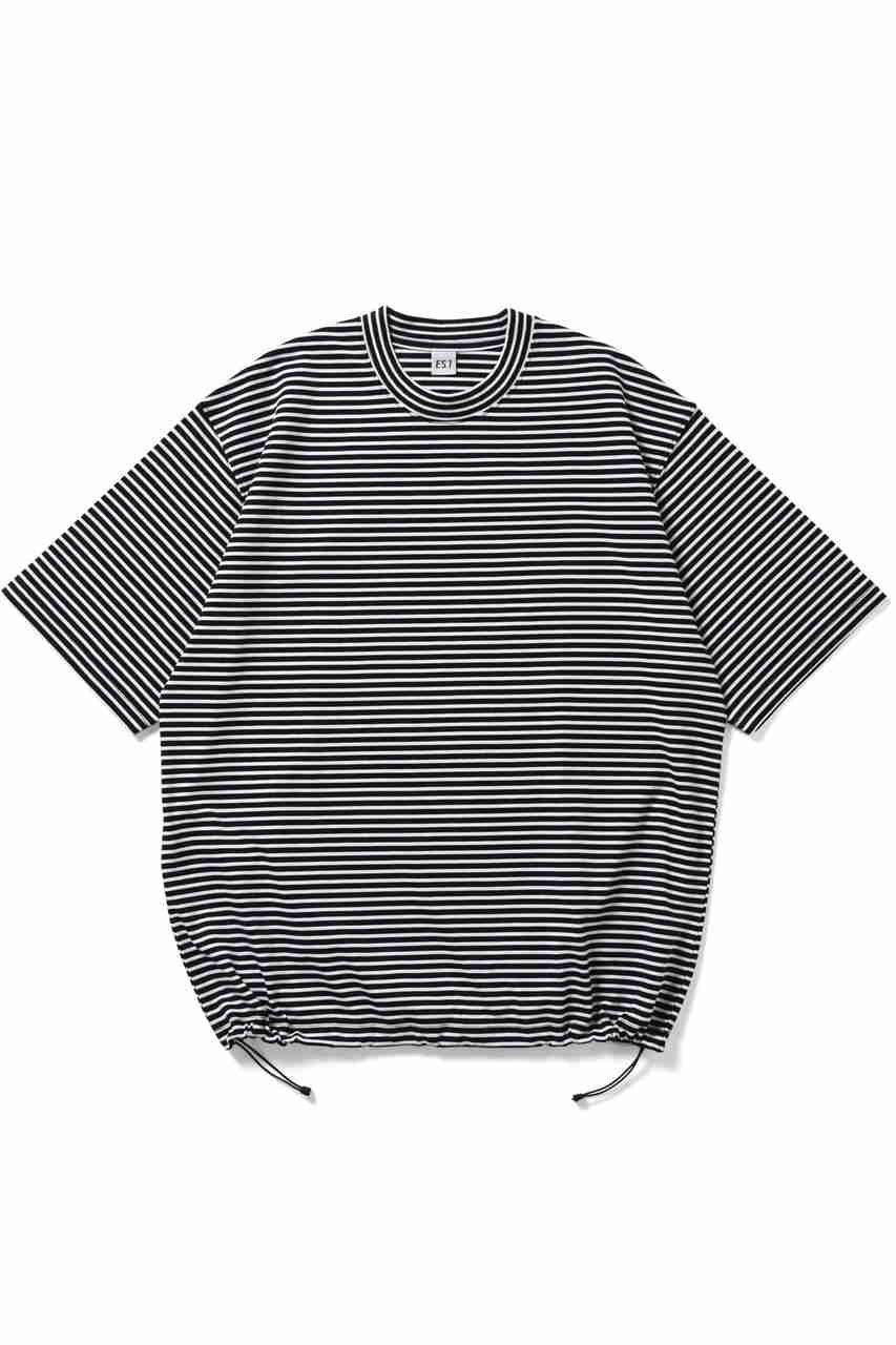 【エスアイ/ES.1 / MEN】の【MEN】Border SS T-shirts T005 インテリア・キッズ・メンズ・レディースファッション・服の通販 founy(ファニー) 　ファッション　Fashion　メンズファッション　Fashion for Men　トップス・カットソー　Cut & Sew Tops　メンズシャツ　Shirts　ロングTシャツ・Tシャツ / 着回し力抜群　Longline T-Shirts & Tees　ショート　Short, Short Length　スリーブ　Sleeve, Long Sleeve / Short Sleeve　ドローコード　Drawcord, Drawstring Cord　バランス　Balance, Style Balance　ボーダー　Border, Stripe　BK border|ID: prp329100004642545 ipo3291000000035625610
