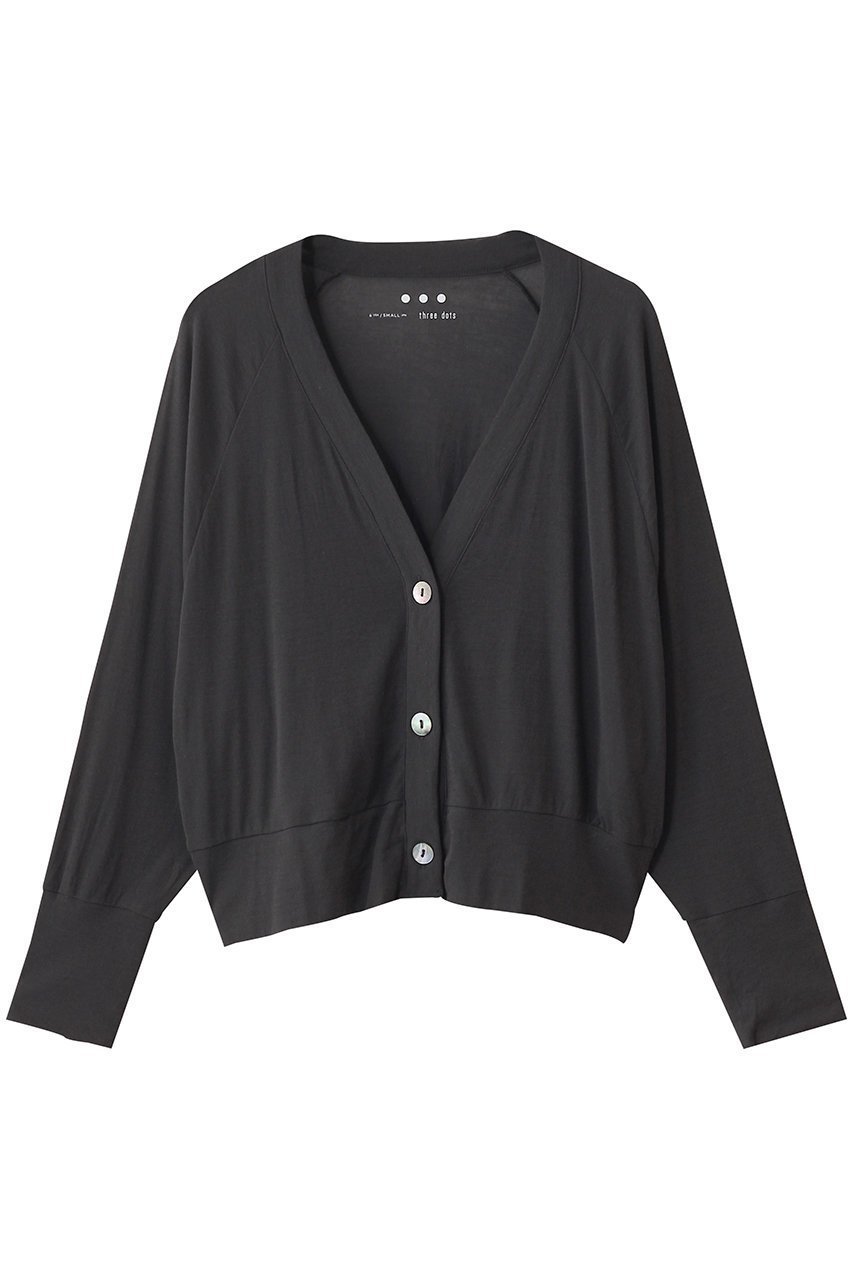 【スリー ドッツ/three dots】のソフトシースルー カーディガン インテリア・キッズ・メンズ・レディースファッション・服の通販 founy(ファニー) 　ファッション　Fashion　レディースファッション　Fashion for Women　トップス・カットソー　Cut & Sew Tops　カーディガン・羽織り　Layered Style Cardigans　シャツ・ブラウス・オフィスカジュアル　Elegant Blouses & Button-Ups　ロングTシャツ・Tシャツ　Longline T-Shirts & Tees　カットソー・ベーシックTシャツ　Cut-and-Sewn Tops / Stretch Tees & Basics　2025年　2025　2025-2026秋冬・A/W　Autumn/Winter 2025–26 AW25–26　カーディガン　Cardigan, Knitwear　ロング　Long, Long-Length　定番　Standard, Basic Item　A/W・秋冬　Autumn/Winter　チャコール|ID: prp329100004642547 ipo3291000000033486480