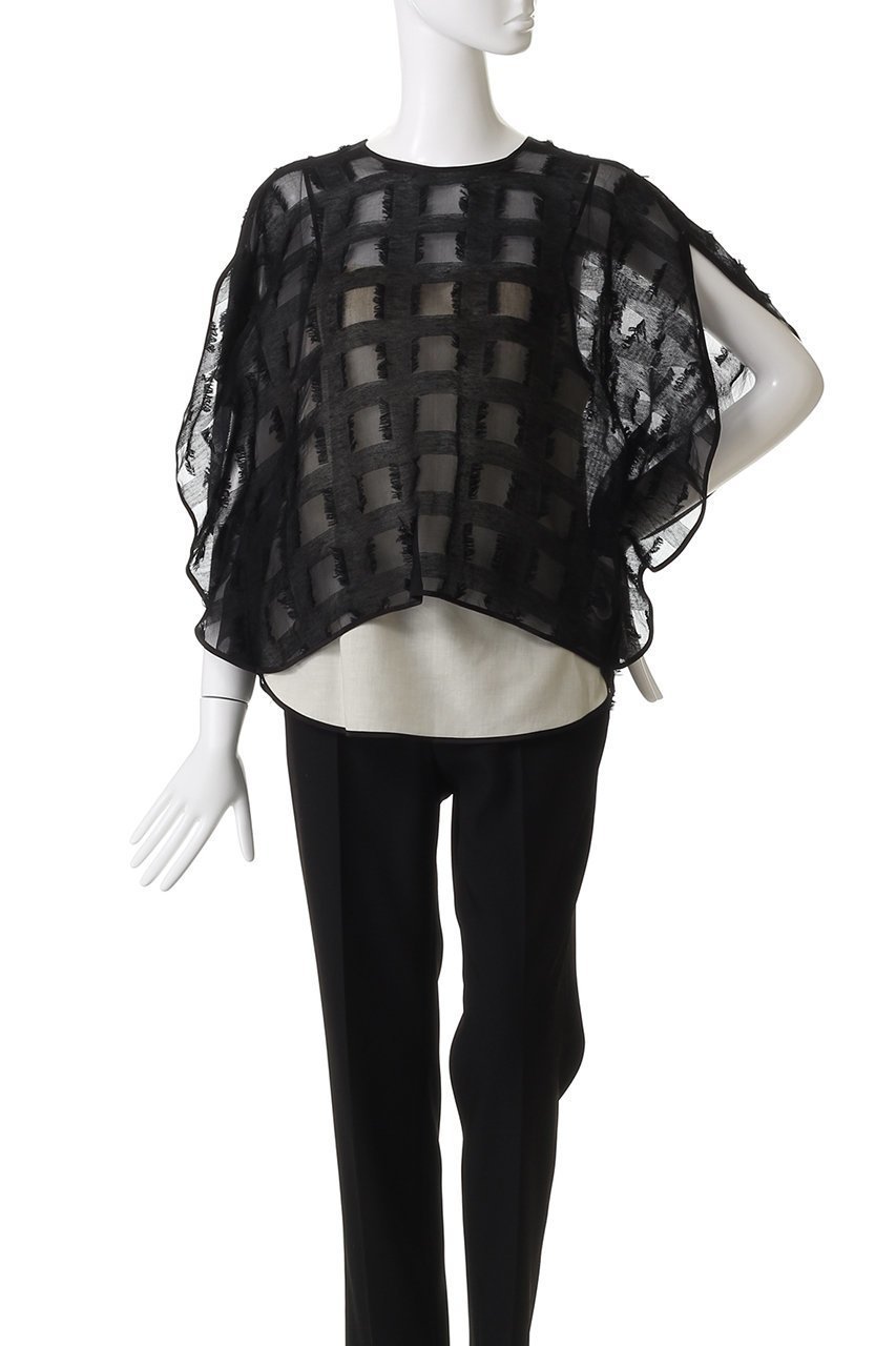 【ドメル/DOMELLE】のシルク ジャカード オーガンジー ブラウス 人気、トレンドファッション・服の通販 founy(ファニー) 　ファッション　Fashion　レディースファッション　Fashion for Women　トップス・カットソー　Cut & Sew Tops　シャツ・ブラウス・オフィスカジュアル　Elegant Blouses & Button-Ups　おすすめ　Recommended / Our Picks　インナー　Innerwear　オーガンジー　Organza Fabric　シルク　Silk, 100% Silk　ジャカード／ジャガード　Jacquard, Woven Pattern　スリーブ　Sleeve, Long Sleeve / Short Sleeve　バルーン　Balloon, Balloon Silhouette　パイピング　Piping, Trim Design　ブロック　Block, Solid Block Pattern　ボトム　Bottoms, Lower Wear　ロング　Long, Long-Length　ワイド　Wide, Wide Fit　other-2|ID: prp329100004642553 ipo3291000000035753482