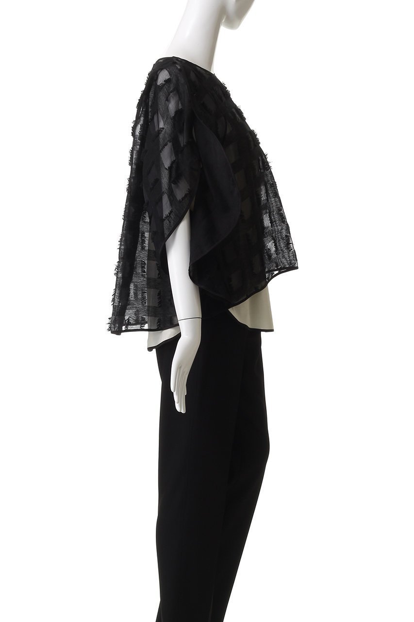 【ドメル/DOMELLE】のシルク ジャカード オーガンジー ブラウス 人気、トレンドファッション・服の通販 founy(ファニー) 　ファッション　Fashion　レディースファッション　Fashion for Women　トップス・カットソー　Cut & Sew Tops　シャツ・ブラウス・オフィスカジュアル　Elegant Blouses & Button-Ups　おすすめ　Recommended / Our Picks　インナー　Innerwear　オーガンジー　Organza Fabric　シルク　Silk, 100% Silk　ジャカード／ジャガード　Jacquard, Woven Pattern　スリーブ　Sleeve, Long Sleeve / Short Sleeve　バルーン　Balloon, Balloon Silhouette　パイピング　Piping, Trim Design　ブロック　Block, Solid Block Pattern　ボトム　Bottoms, Lower Wear　ロング　Long, Long-Length　ワイド　Wide, Wide Fit　other-3|ID: prp329100004642553 ipo3291000000035753483