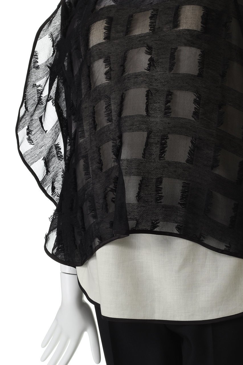 【ドメル/DOMELLE】のシルク ジャカード オーガンジー ブラウス 人気、トレンドファッション・服の通販 founy(ファニー) 　ファッション　Fashion　レディースファッション　Fashion for Women　トップス・カットソー　Cut & Sew Tops　シャツ・ブラウス・オフィスカジュアル　Elegant Blouses & Button-Ups　おすすめ　Recommended / Our Picks　インナー　Innerwear　オーガンジー　Organza Fabric　シルク　Silk, 100% Silk　ジャカード／ジャガード　Jacquard, Woven Pattern　スリーブ　Sleeve, Long Sleeve / Short Sleeve　バルーン　Balloon, Balloon Silhouette　パイピング　Piping, Trim Design　ブロック　Block, Solid Block Pattern　ボトム　Bottoms, Lower Wear　ロング　Long, Long-Length　ワイド　Wide, Wide Fit　other-5|ID: prp329100004642553 ipo3291000000035753485