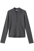 【エイトン/ATON】のRAMIE WOOL リブポロセーター チャコールグレー|ID: prp329100004642557 ipo3291000000035753507