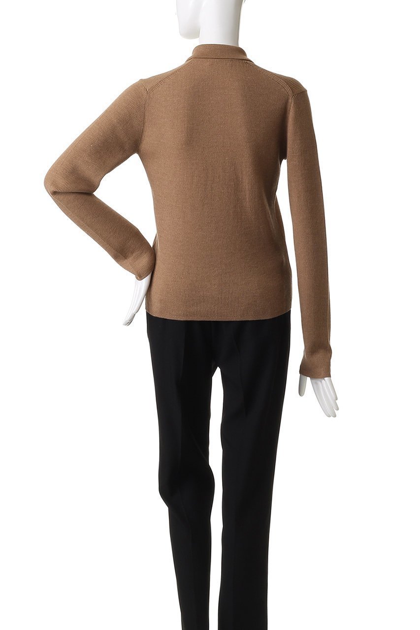 【エイトン/ATON】のRAMIE WOOL リブポロセーター 人気、トレンドファッション・服の通販 founy(ファニー) 　ファッション　Fashion　レディースファッション　Fashion for Women　トップス・カットソー　Cut & Sew Tops　ニット　Knit Tops & Sweaters　カジュアルプルオーバー・ニットトップス　Pullovers & Knit Tops / Casual Pullovers　インナー　Innerwear　スリーブ　Sleeve, Long Sleeve / Short Sleeve　セーター　Sweater, Knitwear　ネップ　Nepp, Slub Yarn　ロング　Long, Long-Length　other-4|ID: prp329100004642557 ipo3291000000035897004