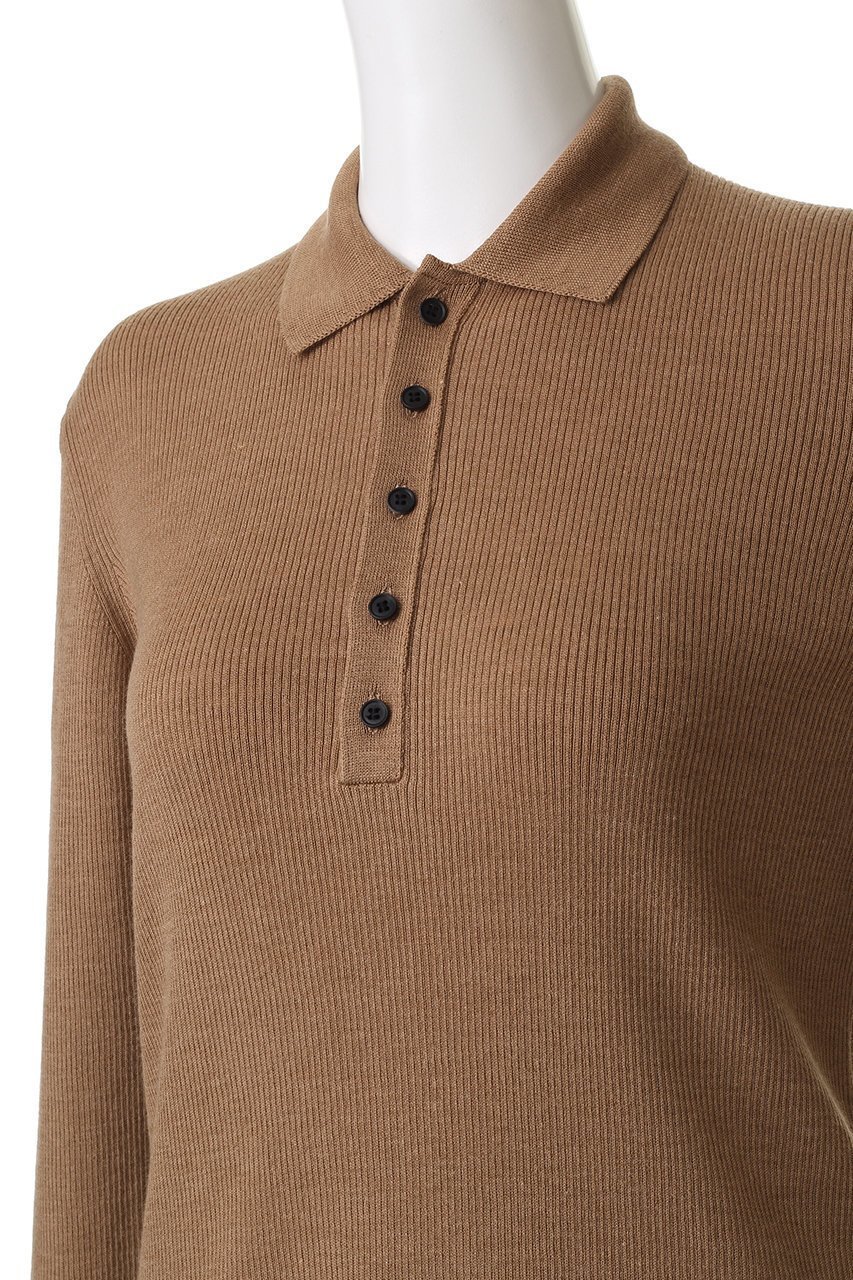 【エイトン/ATON】のRAMIE WOOL リブポロセーター 人気、トレンドファッション・服の通販 founy(ファニー) 　ファッション　Fashion　レディースファッション　Fashion for Women　トップス・カットソー　Cut & Sew Tops　ニット　Knit Tops & Sweaters　カジュアルプルオーバー・ニットトップス　Pullovers & Knit Tops / Casual Pullovers　インナー　Innerwear　スリーブ　Sleeve, Long Sleeve / Short Sleeve　セーター　Sweater, Knitwear　ネップ　Nepp, Slub Yarn　ロング　Long, Long-Length　other-5|ID: prp329100004642557 ipo3291000000035897005