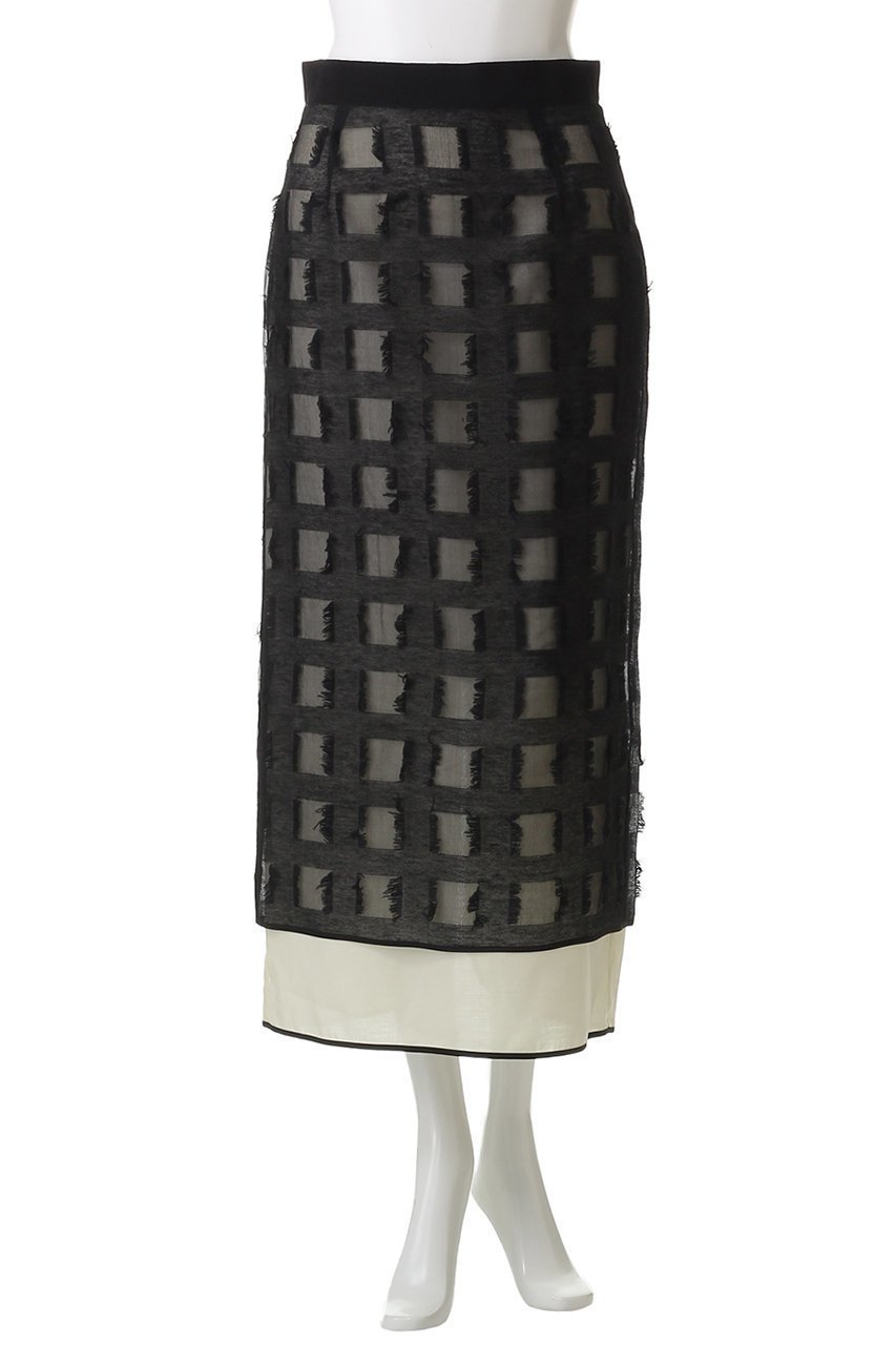 【ドメル/DOMELLE】のシルク ジャカード オーガンジー スカート 人気、トレンドファッション・服の通販 founy(ファニー) 　ファッション　Fashion　レディースファッション　Fashion for Women　スカート　Skirts　ロングスカート　Long Skirts / Maxi & Midi Skirts　2025年　2025　2025-2026秋冬・A/W　Autumn/Winter 2025–26 AW25–26　おすすめ　Recommended / Our Picks　オーガンジー　Organza Fabric　シルク　Silk, 100% Silk　ジャカード／ジャガード　Jacquard, Woven Pattern　ストレート　Straight, Straight Cut　スリット　Slit, Slit Detail　セットアップ　Set-Up, Coordinated Outfit　パイピング　Piping, Trim Design　ブロック　Block, Solid Block Pattern　ラウンド　Round, Round Neck　ロング　Long, Long-Length　A/W・秋冬　Autumn/Winter　other-2|ID: prp329100004642573 ipo3291000000033486722