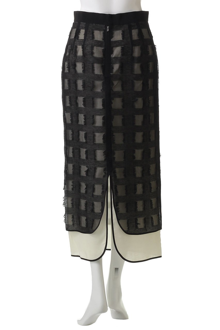 【ドメル/DOMELLE】のシルク ジャカード オーガンジー スカート 人気、トレンドファッション・服の通販 founy(ファニー) 　ファッション　Fashion　レディースファッション　Fashion for Women　スカート　Skirts　ロングスカート　Long Skirts / Maxi & Midi Skirts　2025年　2025　2025-2026秋冬・A/W　Autumn/Winter 2025–26 AW25–26　おすすめ　Recommended / Our Picks　オーガンジー　Organza Fabric　シルク　Silk, 100% Silk　ジャカード／ジャガード　Jacquard, Woven Pattern　ストレート　Straight, Straight Cut　スリット　Slit, Slit Detail　セットアップ　Set-Up, Coordinated Outfit　パイピング　Piping, Trim Design　ブロック　Block, Solid Block Pattern　ラウンド　Round, Round Neck　ロング　Long, Long-Length　A/W・秋冬　Autumn/Winter　other-4|ID: prp329100004642573 ipo3291000000033486724