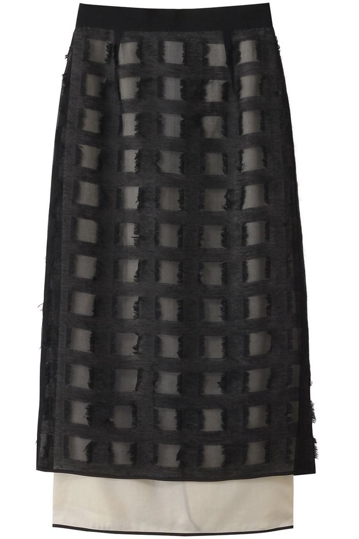 【ドメル/DOMELLE】のシルク ジャカード オーガンジー スカート インテリア・キッズ・メンズ・レディースファッション・服の通販 founy(ファニー) https://founy.com/ ファッション Fashion レディースファッション Fashion for Women スカート Skirts ロングスカート Long Skirts / Maxi & Midi Skirts おすすめ Recommended / Our Picks オーガンジー Organza Fabric シルク Silk, 100% Silk ジャカード／ジャガード Jacquard, Woven Pattern ストレート Straight, Straight Cut スリット Slit, Slit Detail セットアップ Set-Up, Coordinated Outfit パイピング Piping, Trim Design ブロック Block, Solid Block Pattern ラウンド Round, Round Neck ロング Long, Long-Length |ID: prp329100004642573 ipo3291000000036101369