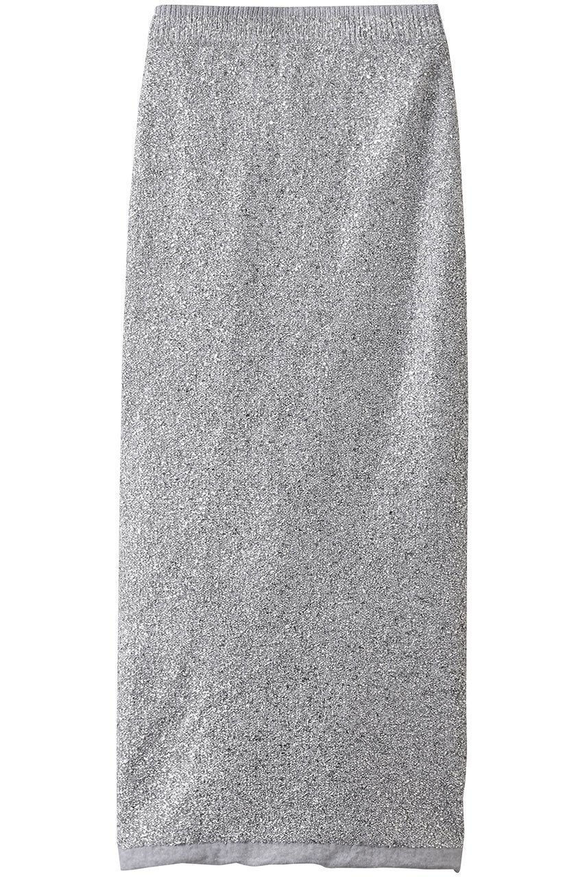 【チノ/CINOH】のGLITTER ニット スカート インテリア・キッズ・メンズ・レディースファッション・服の通販 founy(ファニー) 　ファッション　Fashion　レディースファッション　Fashion for Women　スカート　Skirts　ロングスカート　Long Skirts / Maxi & Midi Skirts　エレガント 上品　Elegant　シューズ　Shoes, Footwear　シンプル　Simple, Minimal　スリット　Slit, Slit Detail　ロング　Long, Long-Length　シルバー|ID: prp329100004642574 ipo3291000000035753557