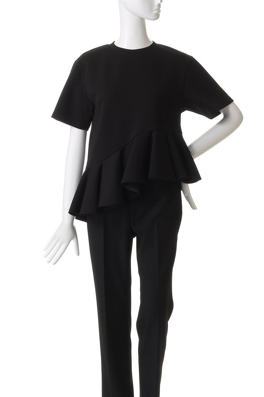 【マノフ/MANOF】のFRILL DESIGN CUT TOPS Tシャツ・カットソー 人気、トレンドファッション・服の通販 founy(ファニー) 　ファッション　Fashion　レディースファッション　Fashion for Women　トップス・カットソー　Cut & Sew Tops　シャツ・ブラウス・オフィスカジュアル　Elegant Blouses & Button-Ups　ロングTシャツ・Tシャツ　Longline T-Shirts & Tees　カットソー・ベーシックTシャツ　Cut-and-Sewn Tops / Stretch Tees & Basics　アシンメトリー　Asymmetrical Style　カットソー　Cut and Sewn Top　ショート　Short, Short Length　シンプル　Simple, Minimal　スリーブ　Sleeve, Long Sleeve / Short Sleeve　ハーフ　Half, Half-Length　フリル　Frill, Ruffle　other-2|ID: prp329100004643541 ipo3291000000036133167
