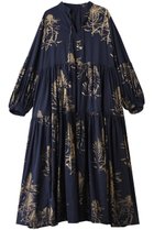 【ハウス オブ ロータス/HOUSE OF LOTUS】のハクプリントティアードワンピース ネイビー|ID:prp329100004643550