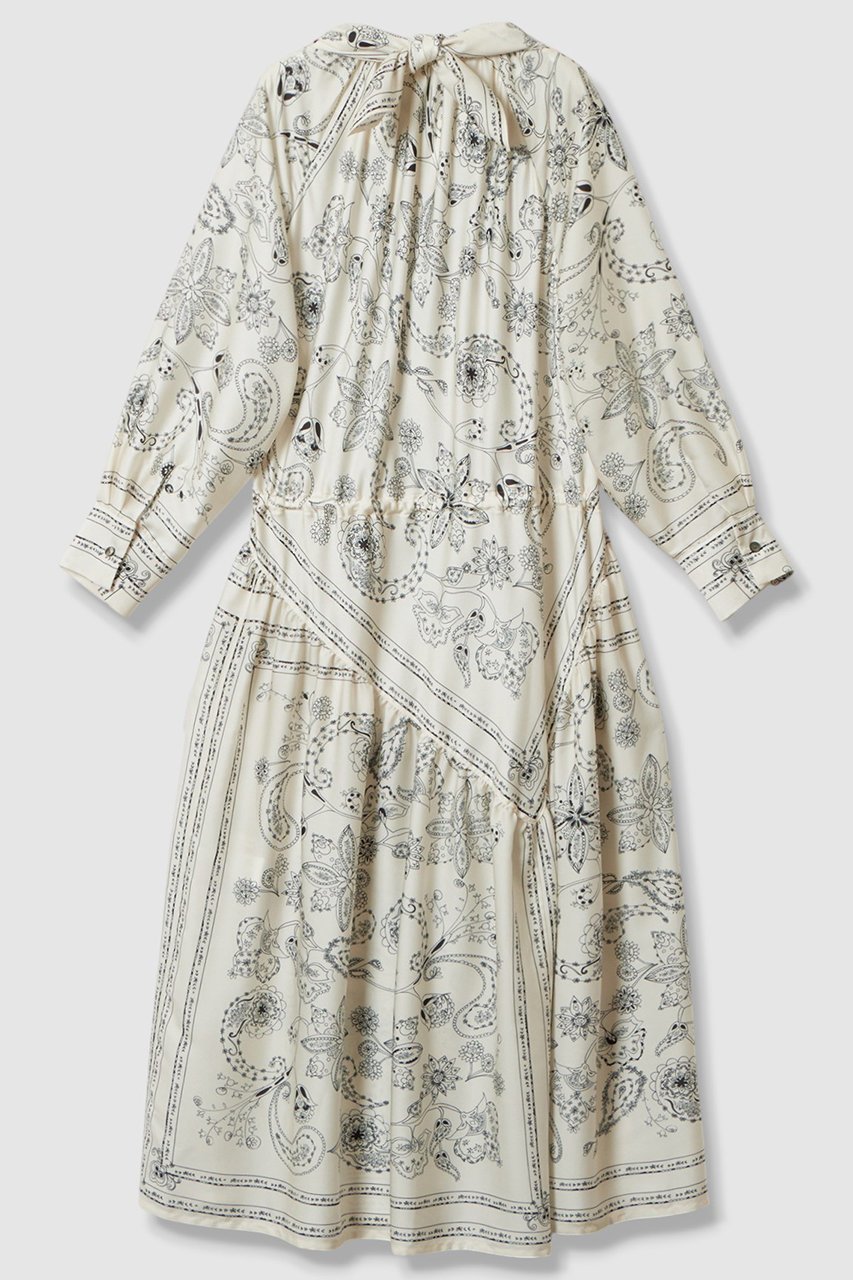 【ハウス オブ ロータス/HOUSE OF LOTUS】のスカーフプリントワンピース 人気、トレンドファッション・服の通販 founy(ファニー) 　ファッション　Fashion　レディースファッション　Fashion for Women　ワンピース　Dresses　チュニック　Tunic Tops & Dresses　2025年　2025　2025-2026秋冬・A/W　Autumn/Winter 2025–26 AW25–26　おすすめ　Recommended / Our Picks　アシンメトリー　Asymmetrical Style　サテン　Satin, Glossy Fabric　スカーフ　Scarf, Neckwear　チュニック　Tunic, Long Top　ティアードワンピース　Tiered Dress, Flared Dress　ブラウジング　Blouson Silhouette, Cinched Waist　ペイズリー　Paisley, Ethnic Pattern　ボヘミアン　Bohemian, Ethnic Style　ロング　Long, Long-Length　エレガント 上品　Elegant　A/W・秋冬　Autumn/Winter　other-2|ID: prp329100004643553 ipo3291000000033497882