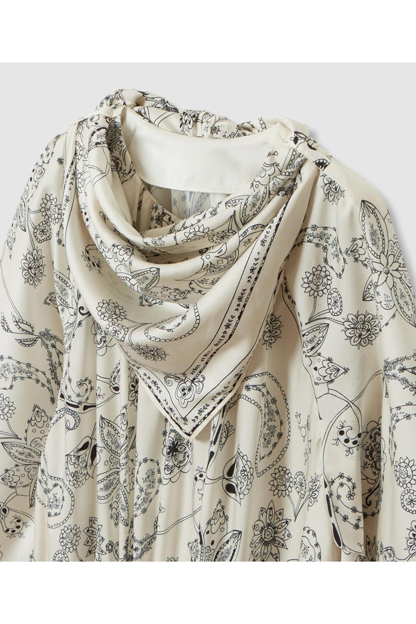 【ハウス オブ ロータス/HOUSE OF LOTUS】のスカーフプリントワンピース 人気、トレンドファッション・服の通販 founy(ファニー) 　ファッション　Fashion　レディースファッション　Fashion for Women　ワンピース　Dresses　チュニック　Tunic Tops & Dresses　2025年　2025　2025-2026秋冬・A/W　Autumn/Winter 2025–26 AW25–26　おすすめ　Recommended / Our Picks　アシンメトリー　Asymmetrical Style　サテン　Satin, Glossy Fabric　スカーフ　Scarf, Neckwear　チュニック　Tunic, Long Top　ティアードワンピース　Tiered Dress, Flared Dress　ブラウジング　Blouson Silhouette, Cinched Waist　ペイズリー　Paisley, Ethnic Pattern　ボヘミアン　Bohemian, Ethnic Style　ロング　Long, Long-Length　エレガント 上品　Elegant　A/W・秋冬　Autumn/Winter　other-3|ID: prp329100004643553 ipo3291000000033497885