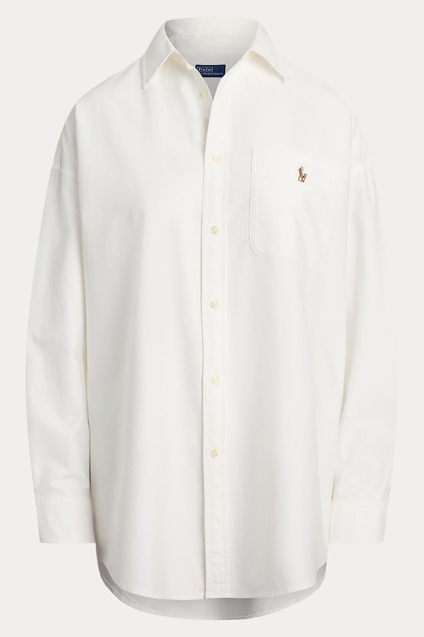 【ラルフローレン/RALPH LAUREN】の【POLO RALPH LAUREN】ビッグ コットン オックスフォード シャツ インテリア・キッズ・メンズ・レディースファッション・服の通販 founy(ファニー) 　ファッション　Fashion　レディースファッション　Fashion for Women　トップス・カットソー　Cut & Sew Tops　シャツ・ブラウス・オフィスカジュアル　Elegant Blouses & Button-Ups　2025年　2025　2025-2026秋冬・A/W　Autumn/Winter 2025–26 AW25–26　シンプル　Simple, Minimal　スリーブ　Sleeve, Long Sleeve / Short Sleeve　ビッグ　Big, Oversized　ポケット　Pocket, Pocket Detail　ロング　Long, Long-Length　A/W・秋冬　Autumn/Winter　ホワイト|ID: prp329100004643562 ipo3291000000033497948