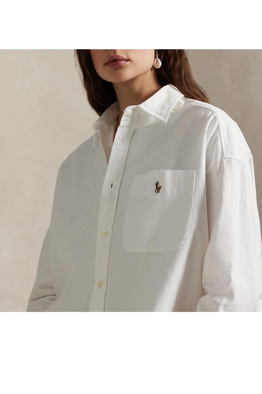 【ラルフローレン/RALPH LAUREN】の【POLO RALPH LAUREN】ビッグ コットン オックスフォード シャツ 人気、トレンドファッション・服の通販 founy(ファニー) 　ファッション　Fashion　レディースファッション　Fashion for Women　トップス・カットソー　Cut & Sew Tops　シャツ・ブラウス・オフィスカジュアル　Elegant Blouses & Button-Ups　2025年　2025　2025-2026秋冬・A/W　Autumn/Winter 2025–26 AW25–26　シンプル　Simple, Minimal　スリーブ　Sleeve, Long Sleeve / Short Sleeve　ビッグ　Big, Oversized　ポケット　Pocket, Pocket Detail　ロング　Long, Long-Length　A/W・秋冬　Autumn/Winter　other-2|ID: prp329100004643562 ipo3291000000033497949