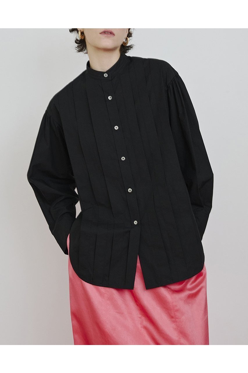 【ハウス オブ ロータス/HOUSE OF LOTUS】のコットンピンタックシャツ 人気、トレンドファッション・服の通販 founy(ファニー) 　ファッション　Fashion　レディースファッション　Fashion for Women　トップス・カットソー　Cut & Sew Tops　シャツ・ブラウス・オフィスカジュアル　Elegant Blouses & Button-Ups　2025年　2025　2025-2026秋冬・A/W　Autumn/Winter 2025–26 AW25–26　なめらか　Smooth, Silky Texture　ギャザー　Gathered, Ruffled　スリーブ　Sleeve, Long Sleeve / Short Sleeve　パウダー　Powder, Soft Tone　ブロード　Broadcloth, Fine Cotton　ラウンド　Round, Round Neck　ロング　Long, Long-Length　エレガント 上品　Elegant　A/W・秋冬　Autumn/Winter　other-6|ID: prp329100004643568 ipo3291000000033497997