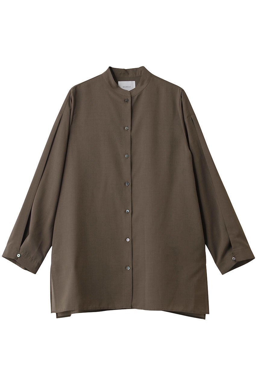 【ミディウミソリッド/MIDIUMISOLID】のflare slv sheer shirt シャツ インテリア・キッズ・メンズ・レディースファッション・服の通販 founy(ファニー) 　ファッション　Fashion　レディースファッション　Fashion for Women　トップス・カットソー　Cut & Sew Tops　シャツ・ブラウス・オフィスカジュアル　Elegant Blouses & Button-Ups　2025年　2025　2025-2026秋冬・A/W　Autumn/Winter 2025–26 AW25–26　シアー　Sheer, See-Through　スリット　Slit, Slit Detail　スリーブ　Sleeve, Long Sleeve / Short Sleeve　フレア　Flare, Flared　ロング　Long, Long-Length　A/W・秋冬　Autumn/Winter　羽織　Haori, Light Jacket　brown|ID: prp329100004643570 ipo3291000000033498007