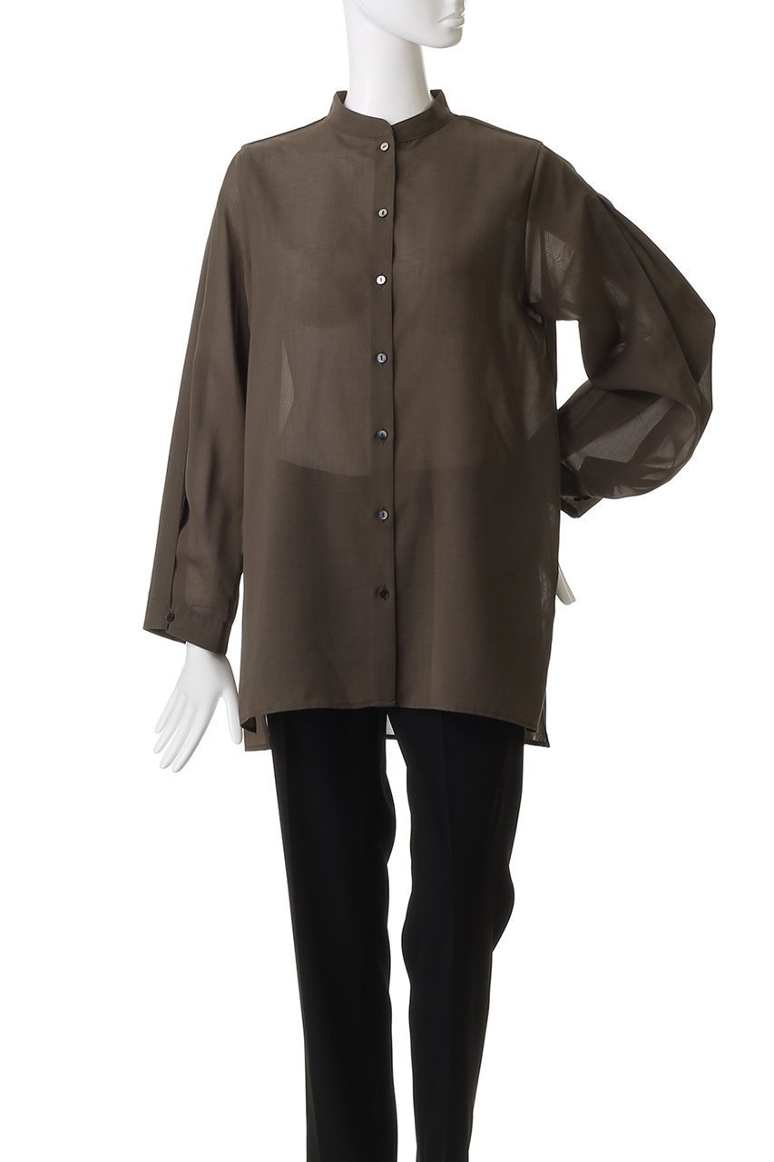 【ミディウミソリッド/MIDIUMISOLID】のflare slv sheer shirt シャツ 人気、トレンドファッション・服の通販 founy(ファニー) 　ファッション　Fashion　レディースファッション　Fashion for Women　トップス・カットソー　Cut & Sew Tops　シャツ・ブラウス・オフィスカジュアル　Elegant Blouses & Button-Ups　2025年　2025　2025-2026秋冬・A/W　Autumn/Winter 2025–26 AW25–26　シアー　Sheer, See-Through　スリット　Slit, Slit Detail　スリーブ　Sleeve, Long Sleeve / Short Sleeve　フレア　Flare, Flared　ロング　Long, Long-Length　A/W・秋冬　Autumn/Winter　羽織　Haori, Light Jacket　other-2|ID: prp329100004643570 ipo3291000000033498009